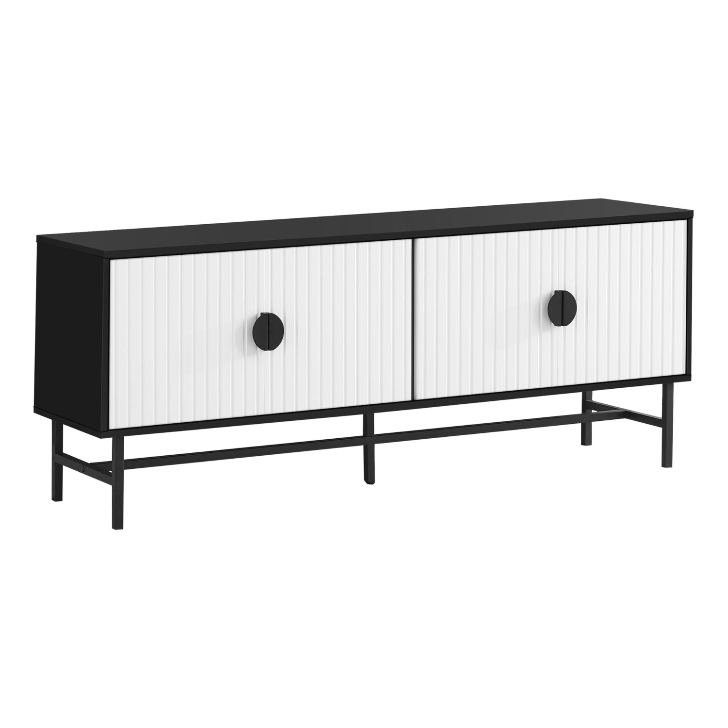 Evora - TV Stand - Black and White - 60 in