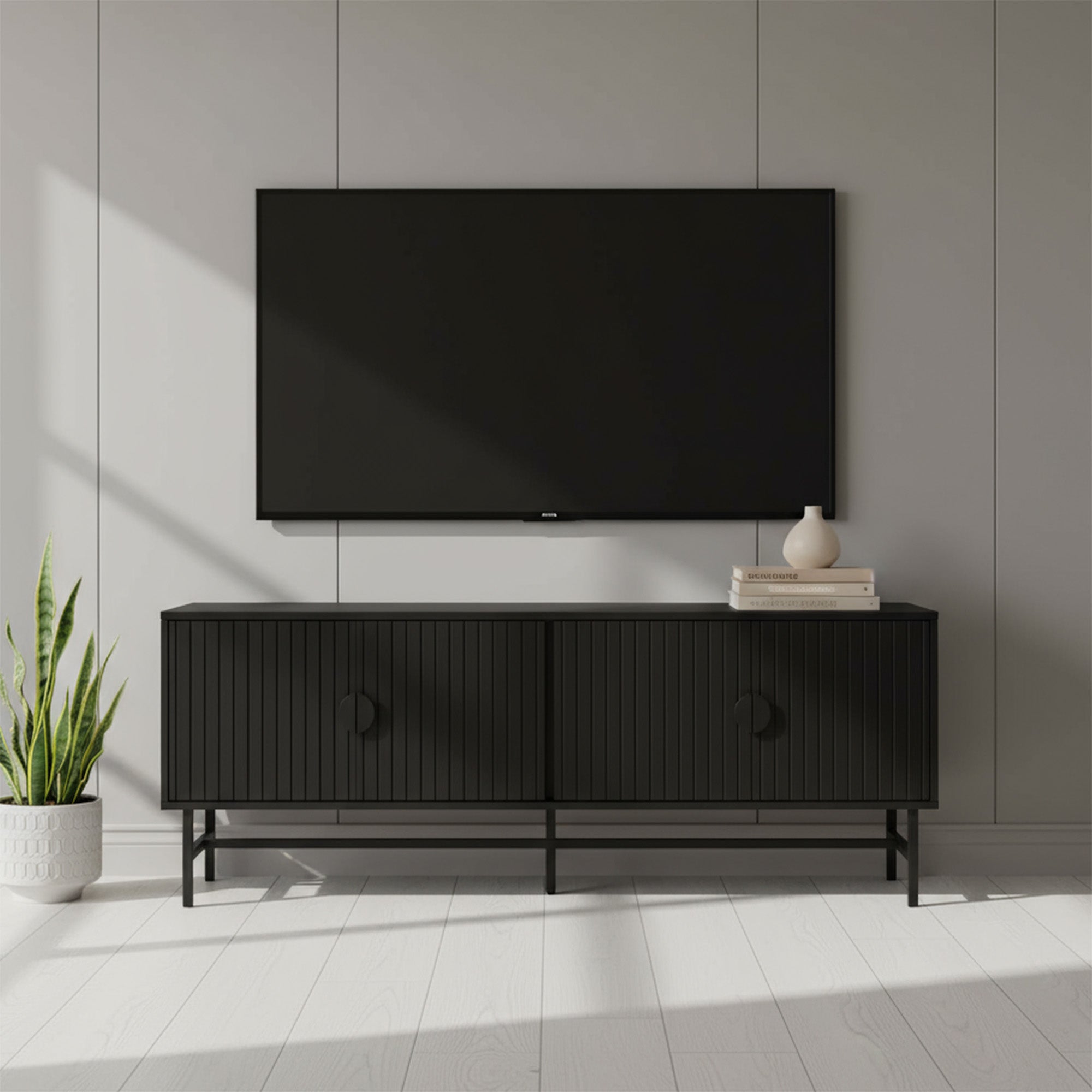 Evora - TV Stand - Black - 60 in