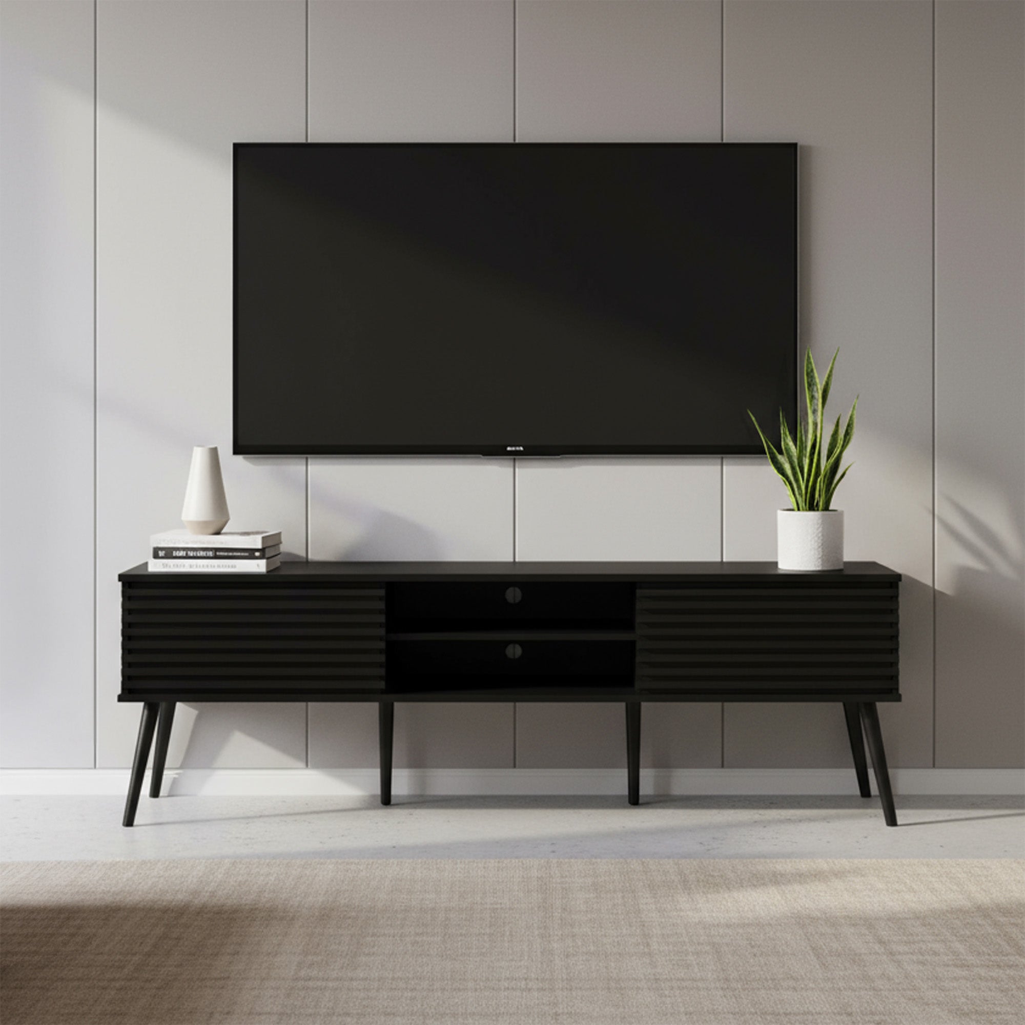 Eva - TV Stand - Black - 72 in
