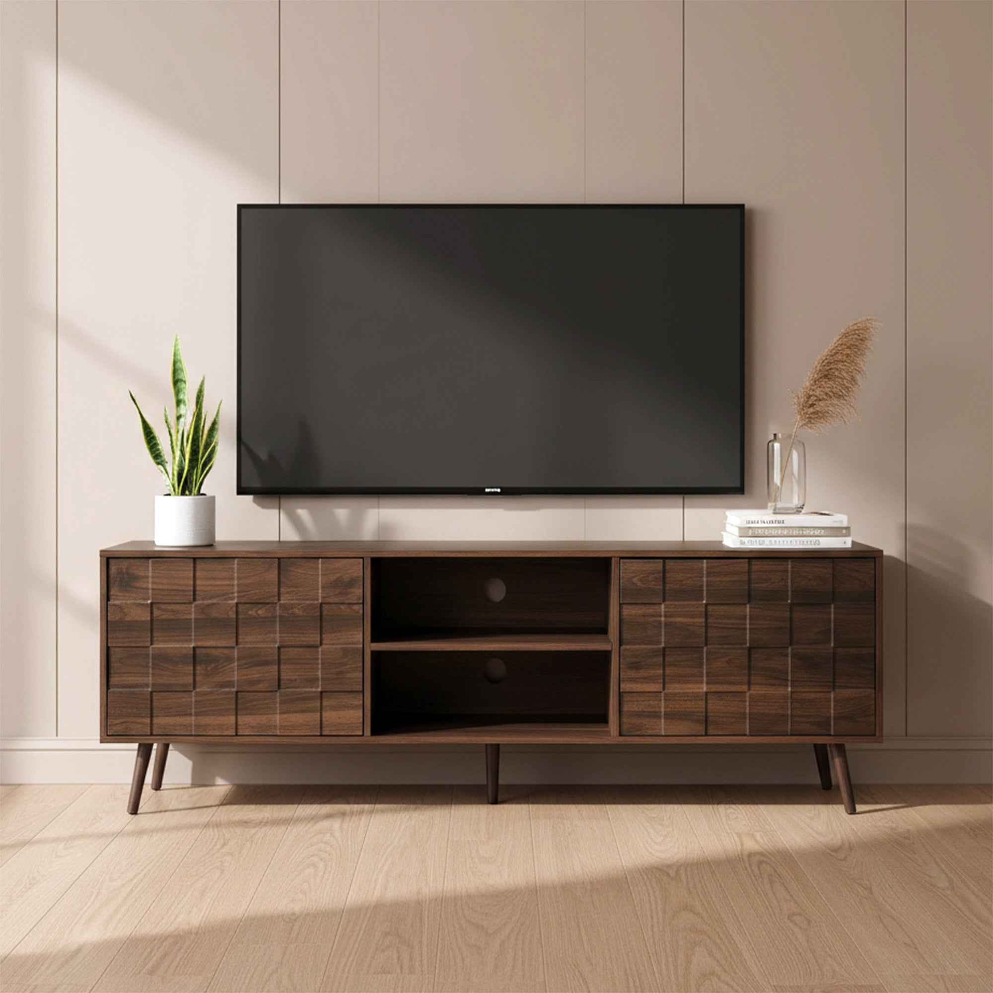 Angèle - TV Stand - Dark Walnut - 72 in
