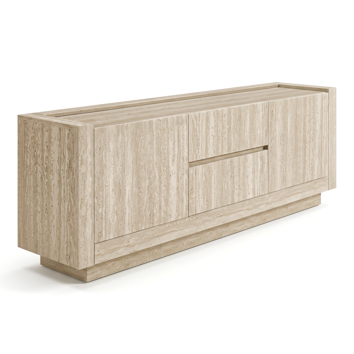 Alec - TV Stand - Travertine Stone Effect