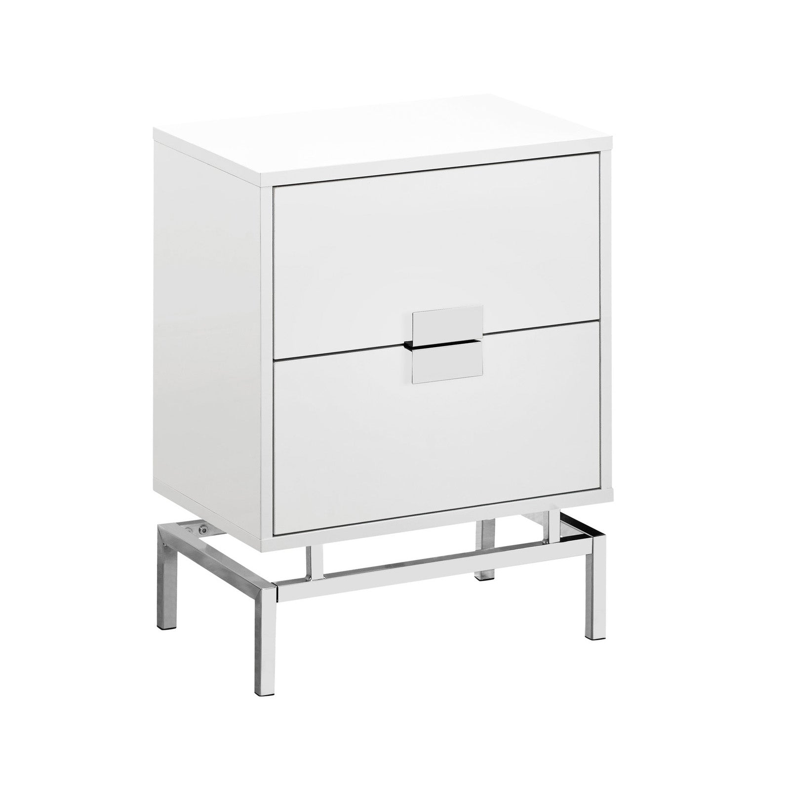 Alaric - Table de Chevet - Blanc Lustré