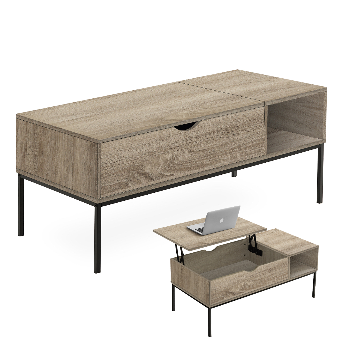 Henry - Coffee Table With Lift Top - Taupe