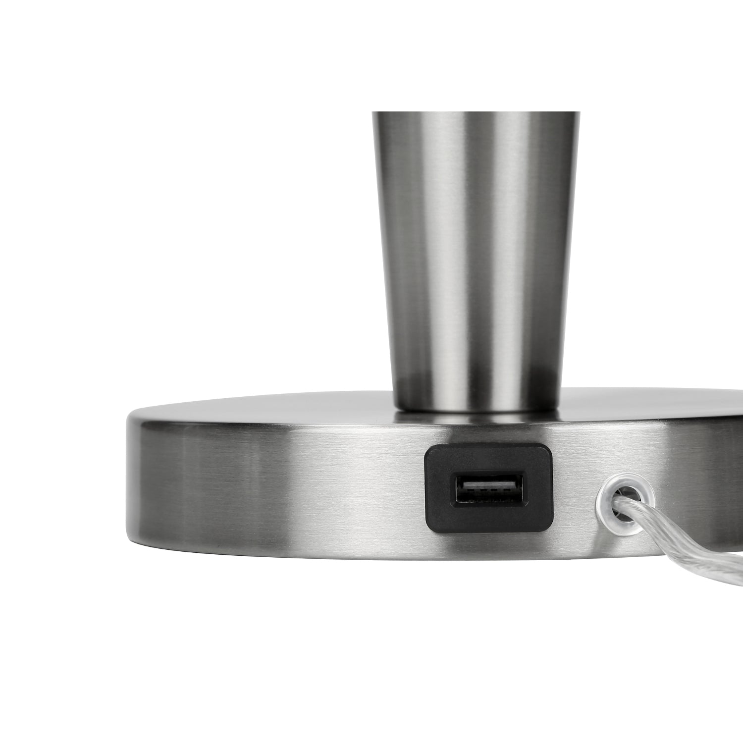 Table Lamp - 2MCX / 24"H / Silver Metal / Gray / USB