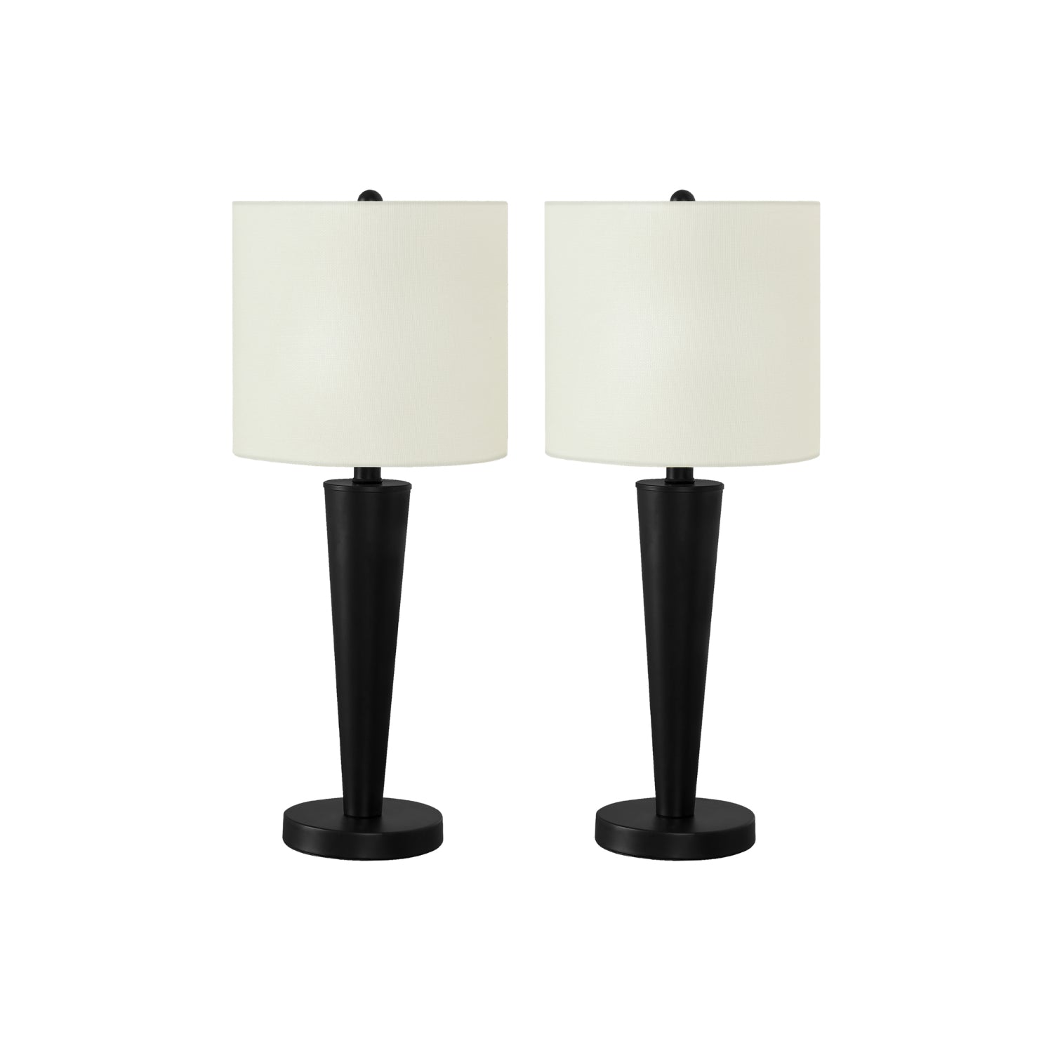 Table Lamp - 2MCX / 24"H / Black Metal / Ivory / USB