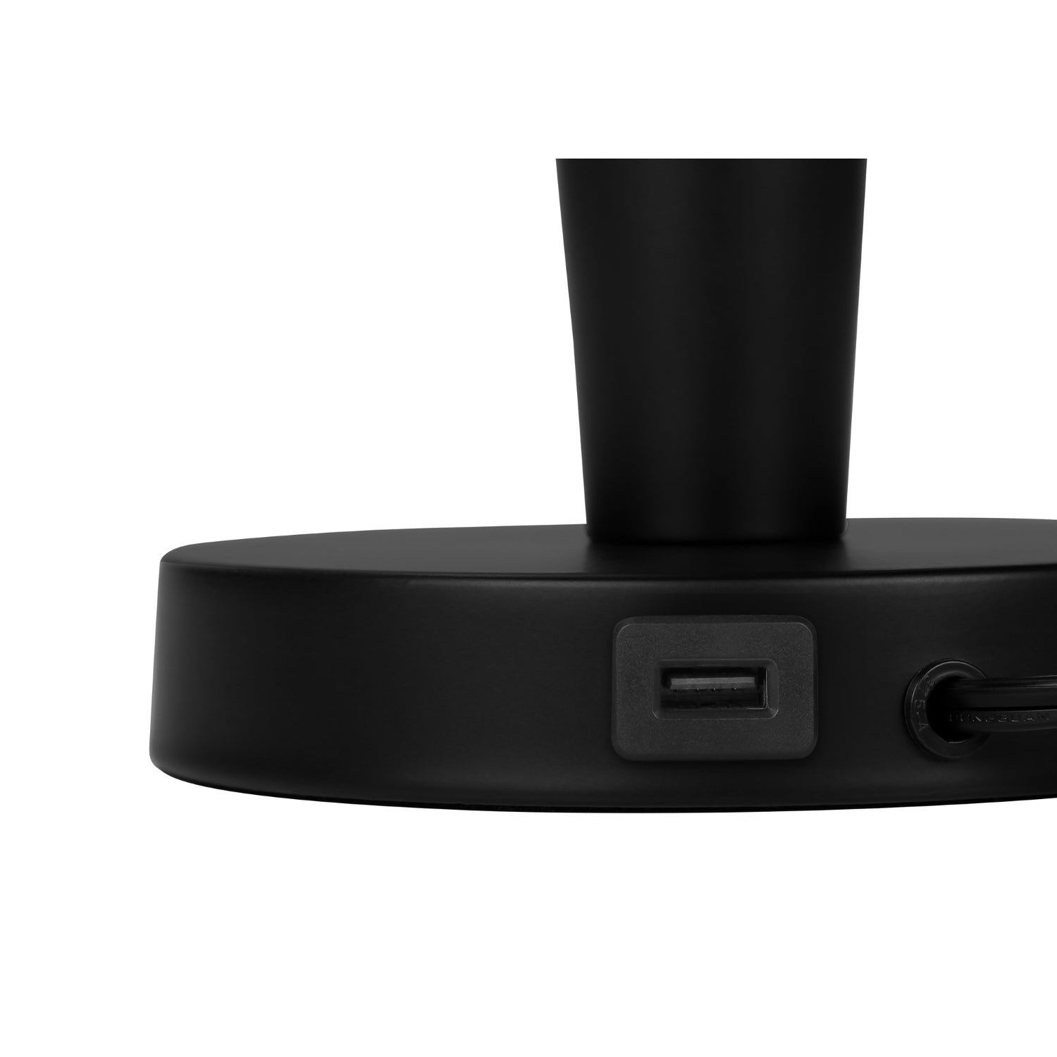 Table Lamp - 2MCX / 24"H / Black Metal / Ivory / USB