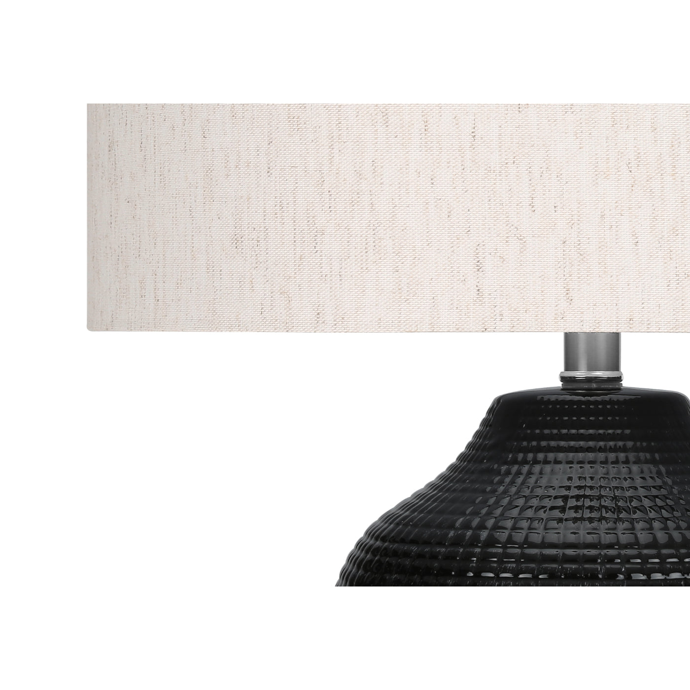 Table Lamp - 26"H / Ceramic Black / Ivory