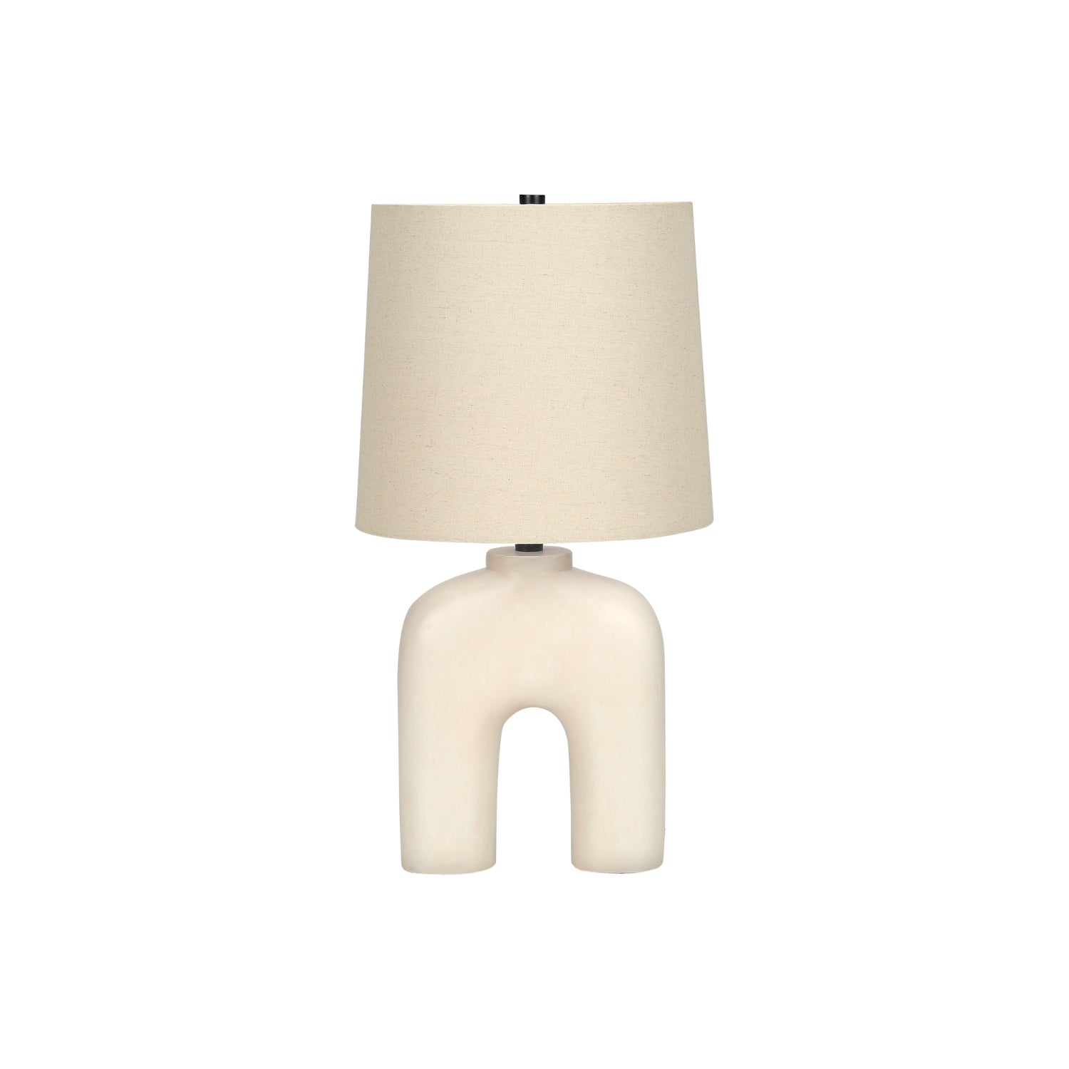 Table Lamp - 25"H / Cream Resin / Beige