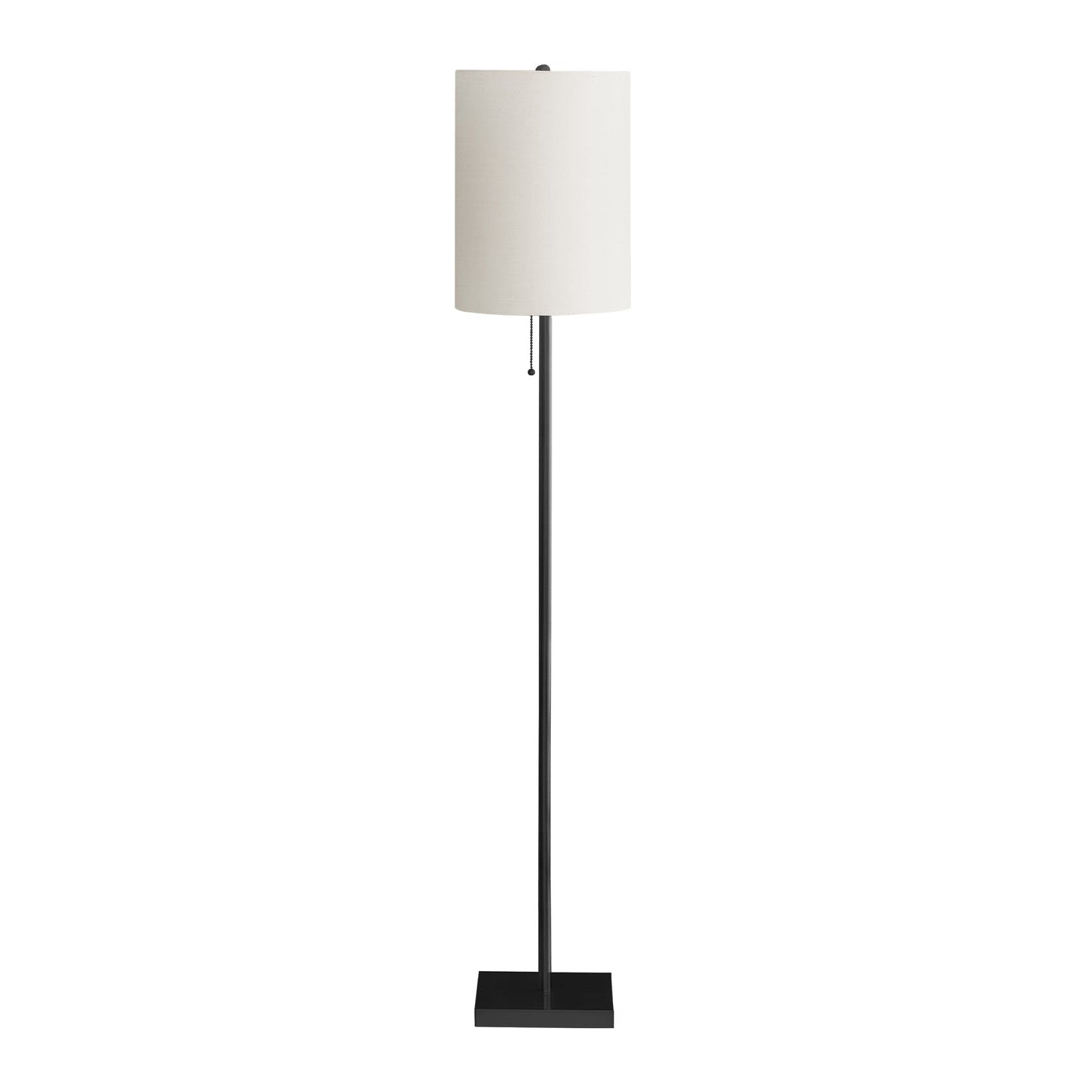 Floor Lamp - 62"H / Ivory / Black Metal