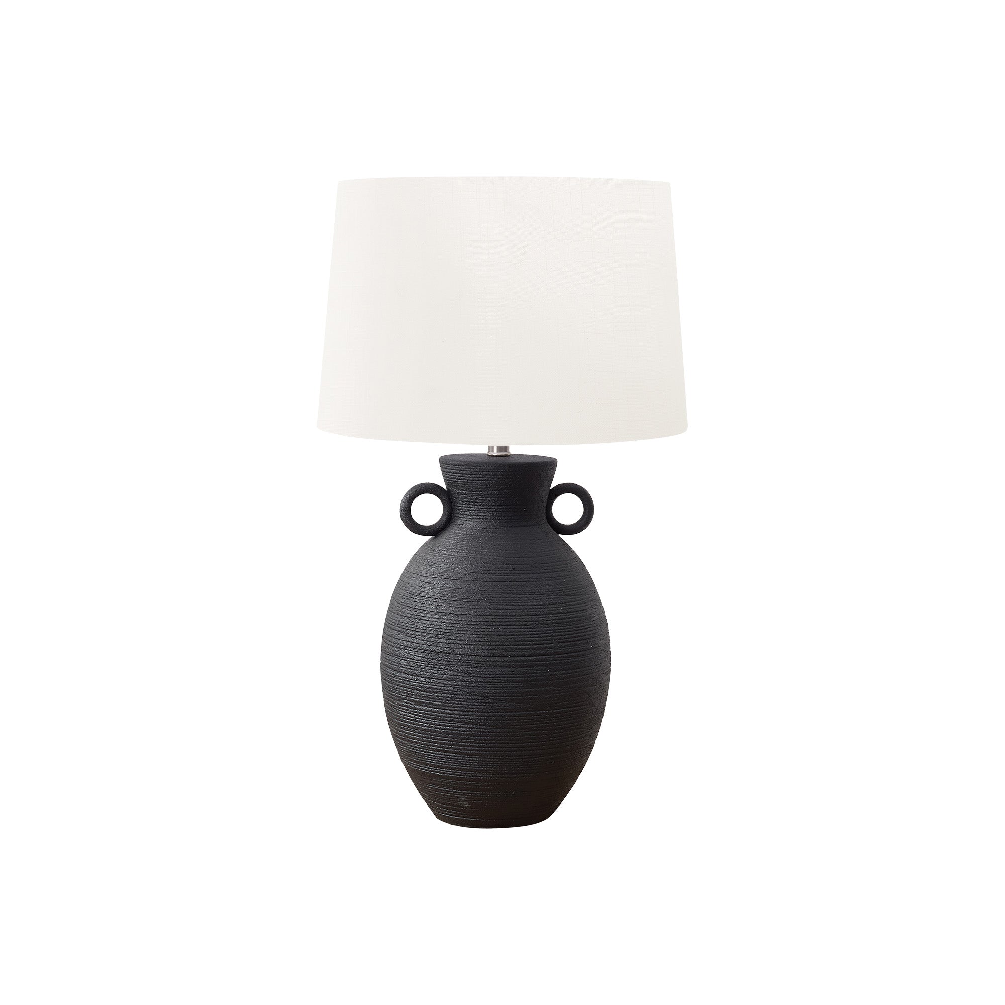 Table Lamp - 30"H / Black Ceramic / Ivory