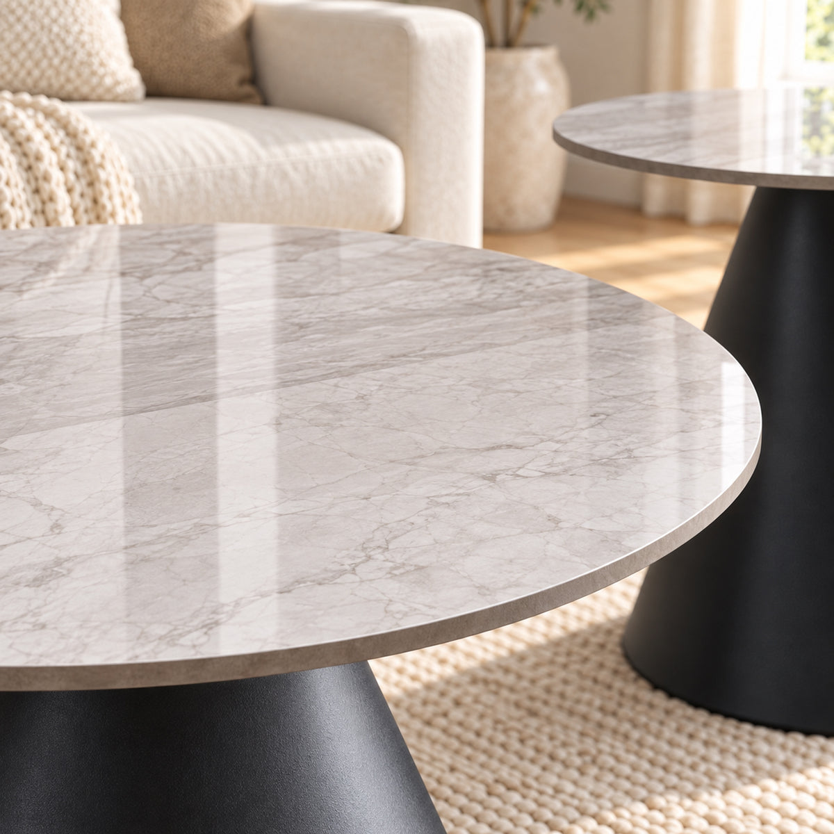 Avolio - Coffee Table Set - Grey Marble