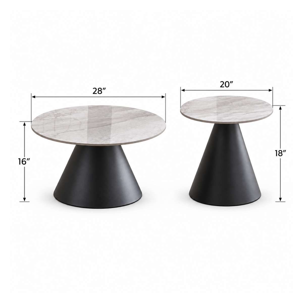 Avolio - Coffee Table Set - Grey Marble