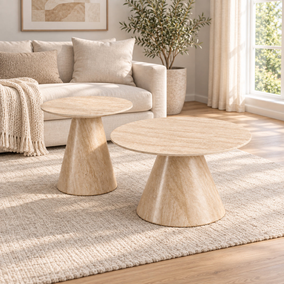 Amory - Coffee Table Set - Light Travertine