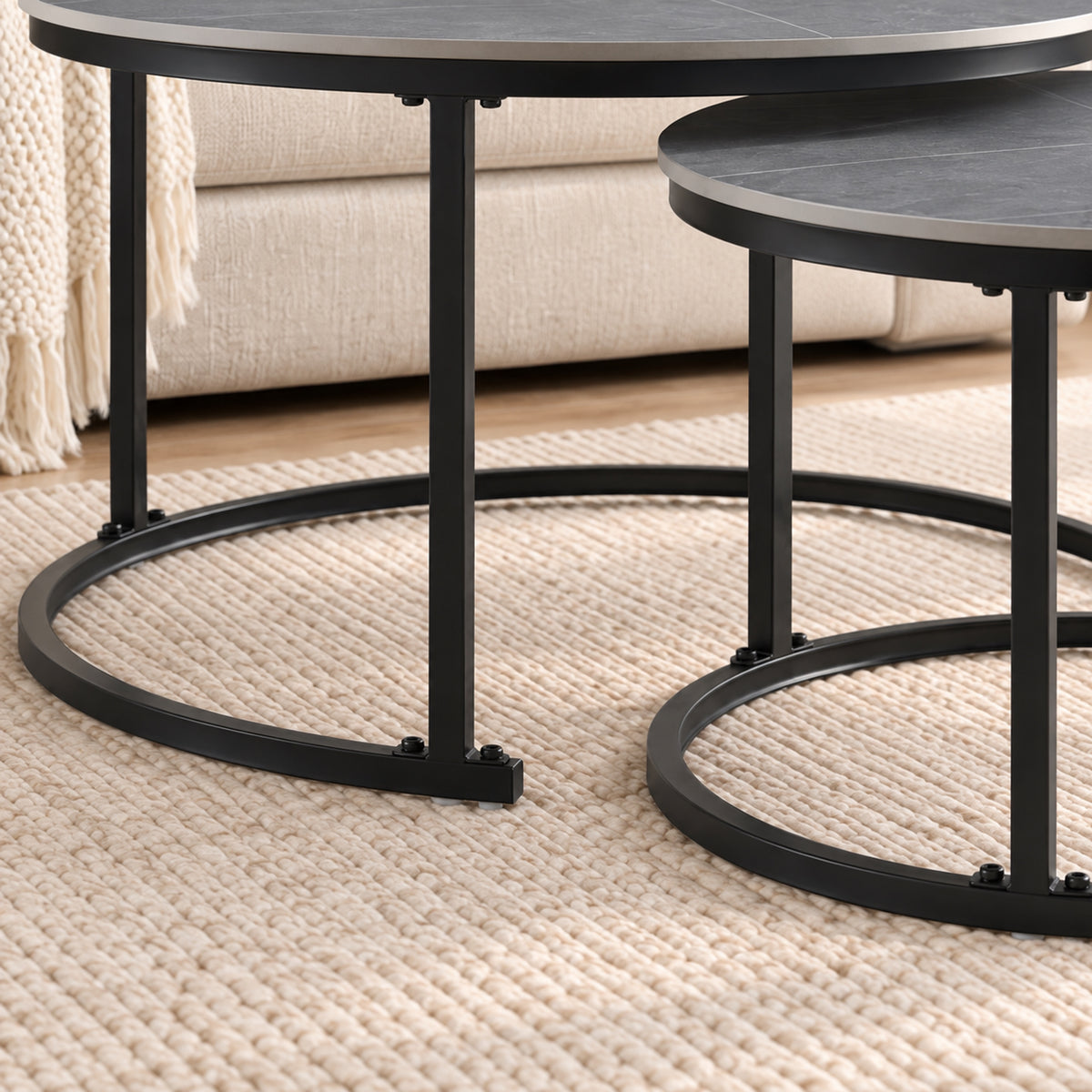 Auden - Ensemble table de salon - Marbre gris