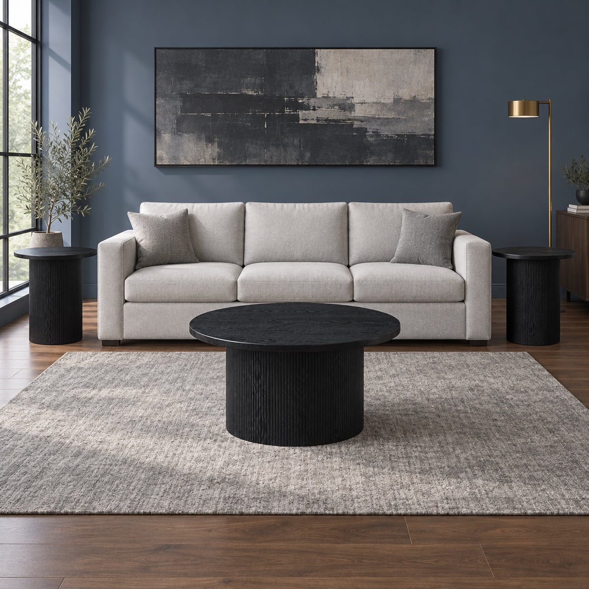 Palmer - Coffee Table Set - Black Wood
