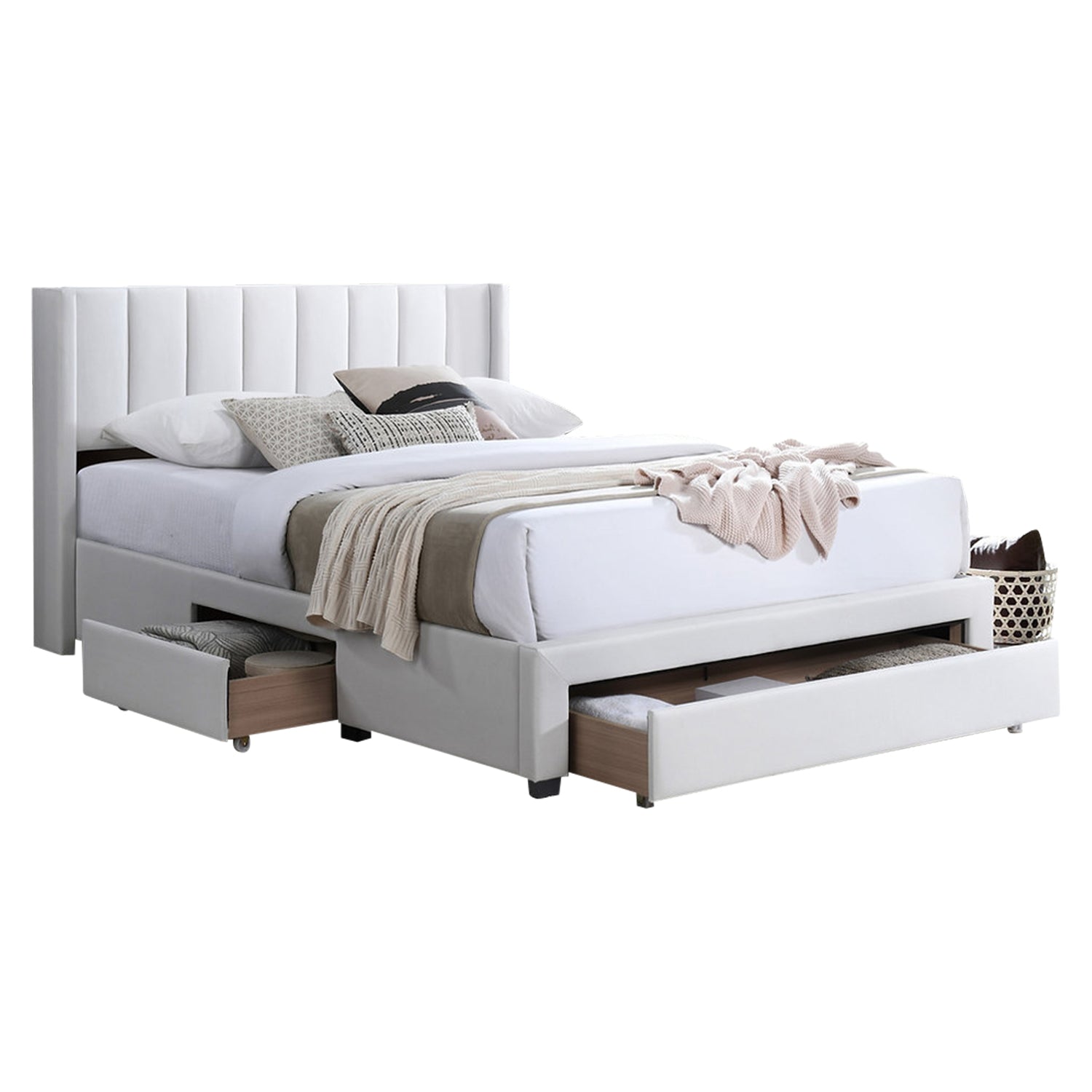 Tessa - Full Bed - Beige Fabric