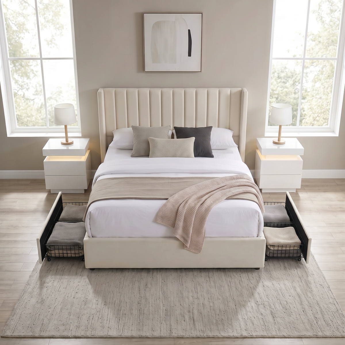 Bena - Lit Queen - Velour Beige