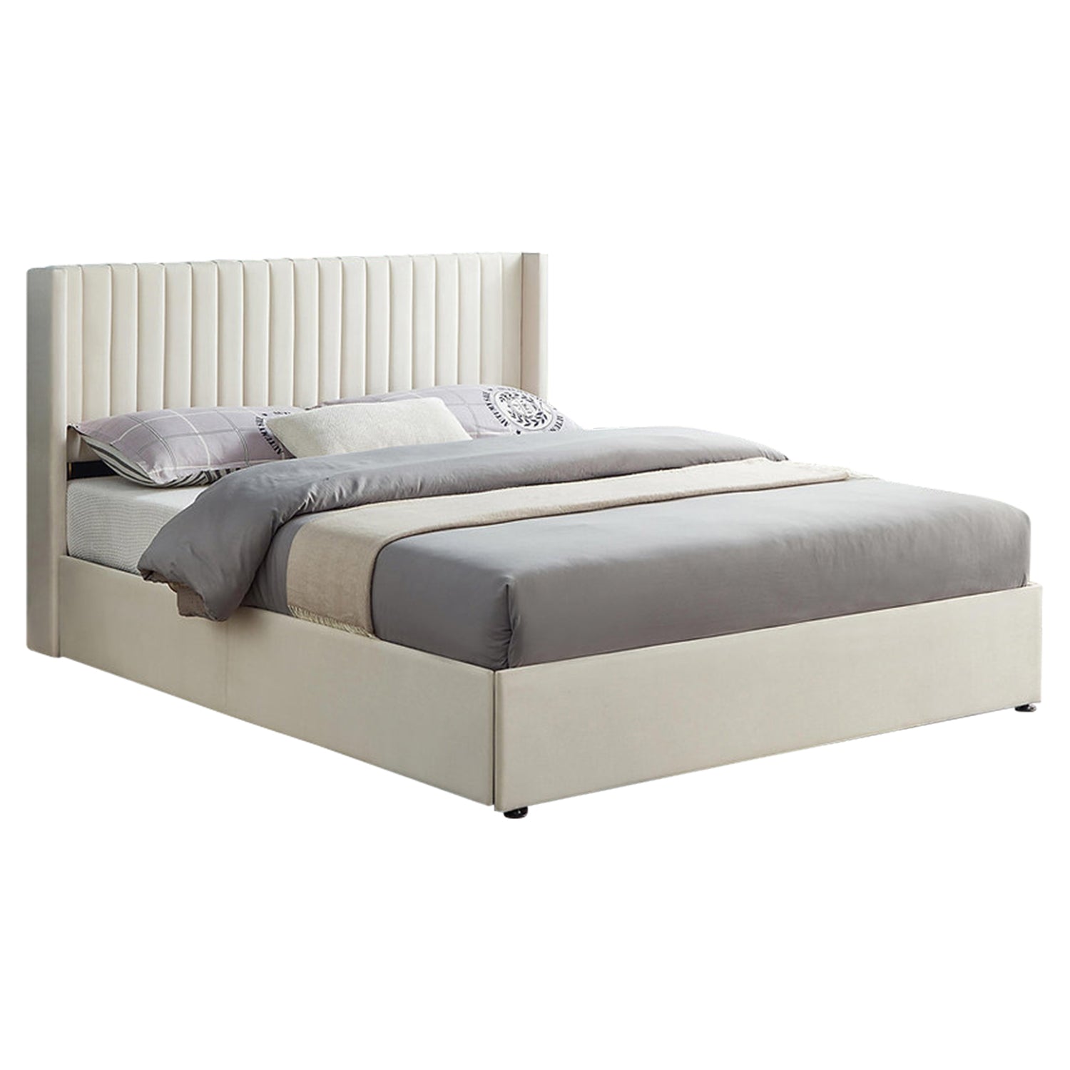 Bena - Full Bed - Beige Velvet