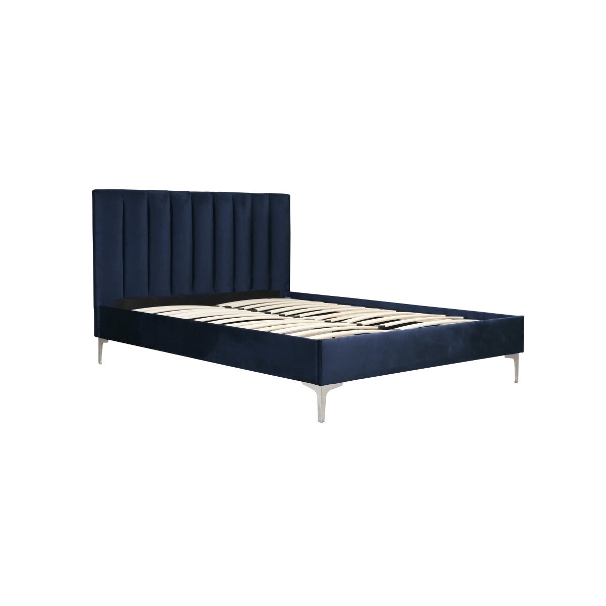 Melina - Queen Bed - Navy Blue Velvet