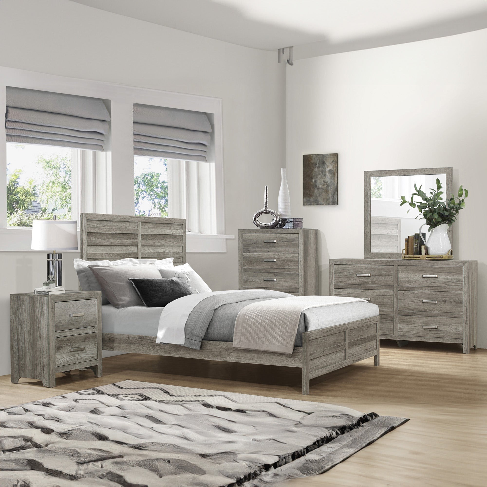 Mandan - Ensemble de chambre à coucher - Gris