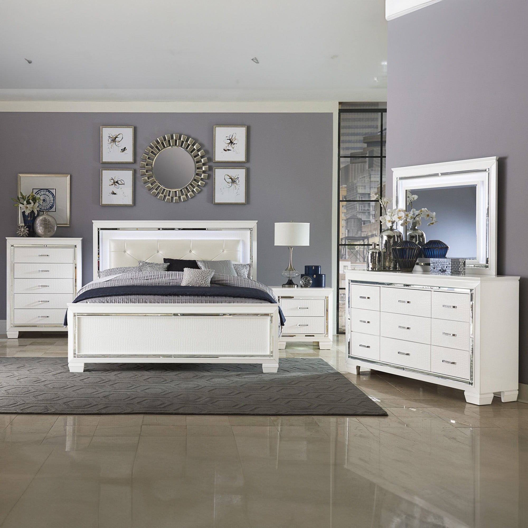 Allura - Ensemble de chambre à coucher - Blanc