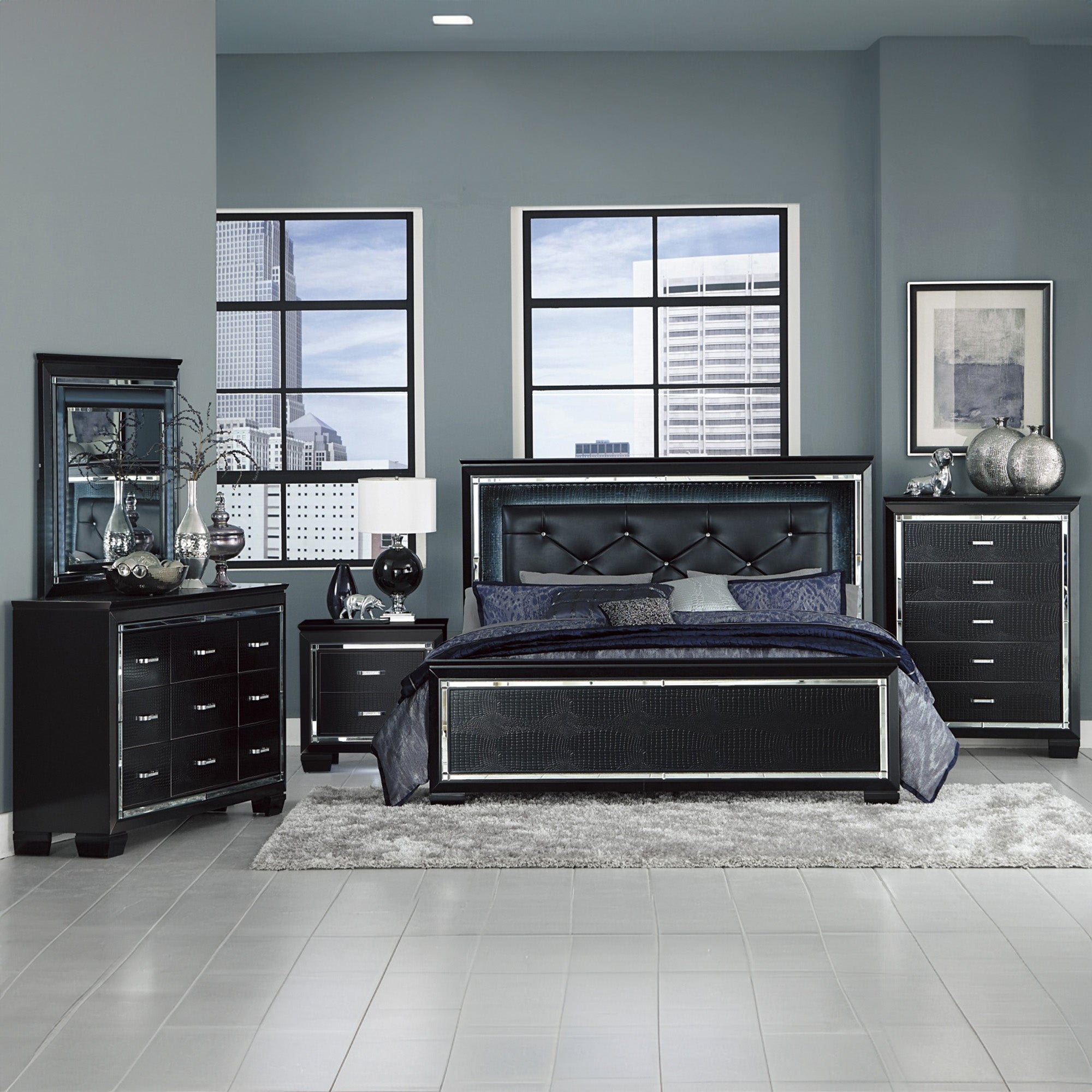 Bedroom Set - Black - Allura