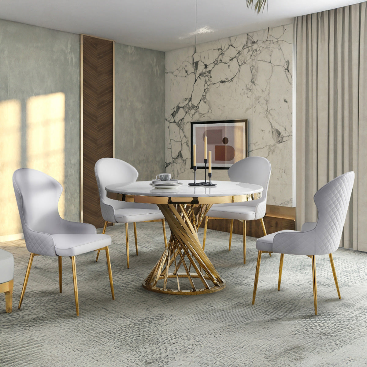 Venus - Dining Chair - White PU Leather