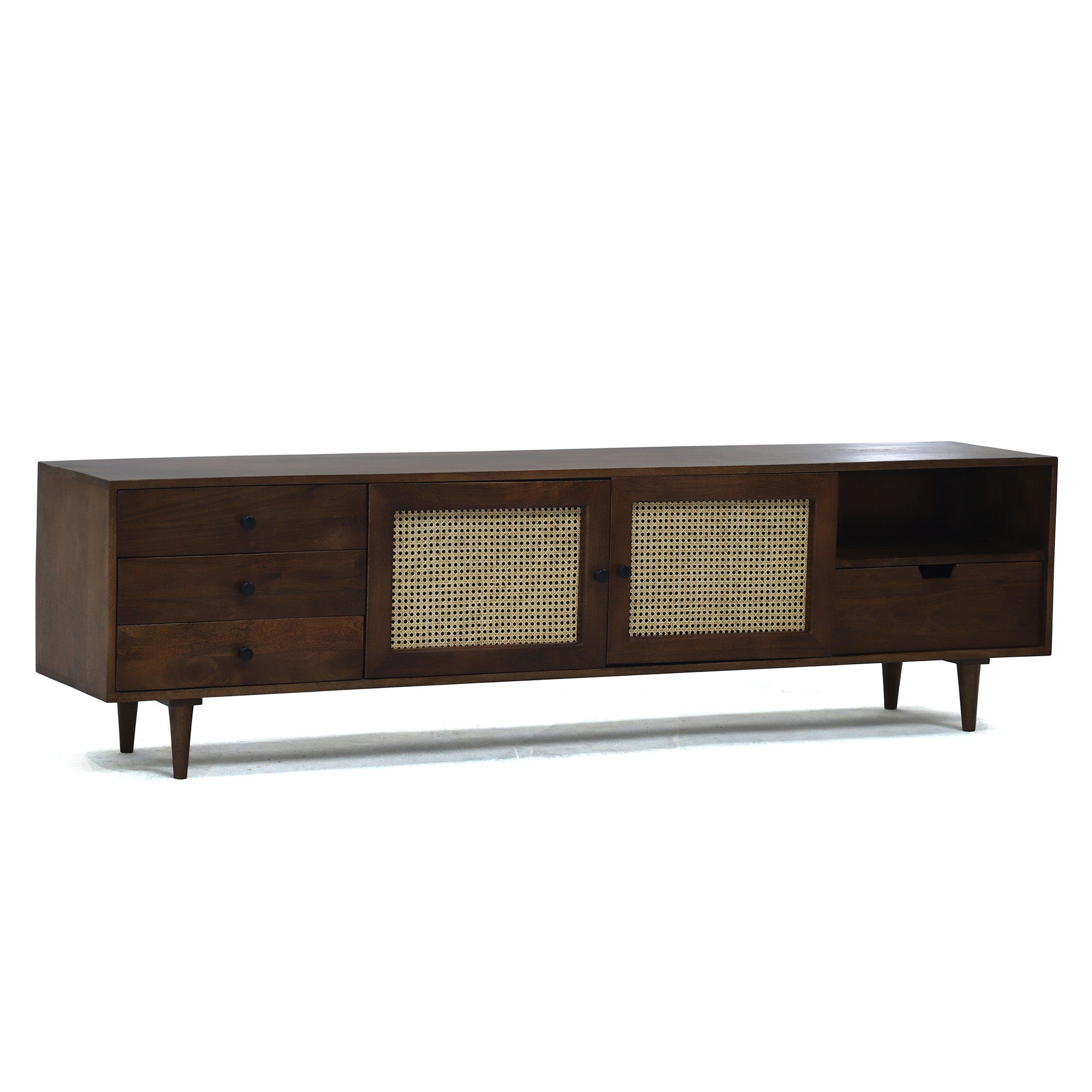 Sora - Meuble de TV - Bois Massif Noyer - 78 po