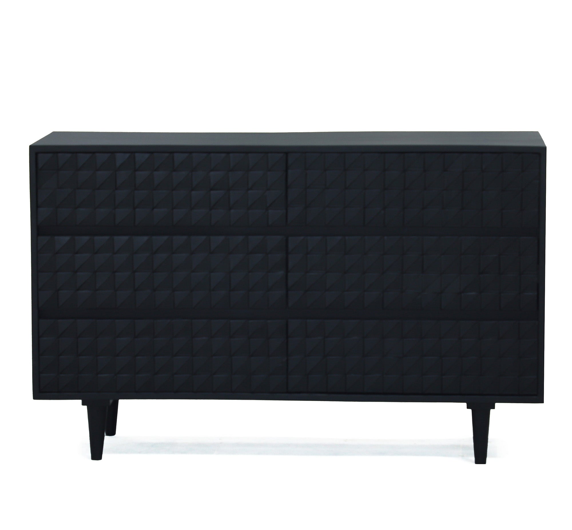Elise - 6-Drawer Dresser - Black Solid Wood