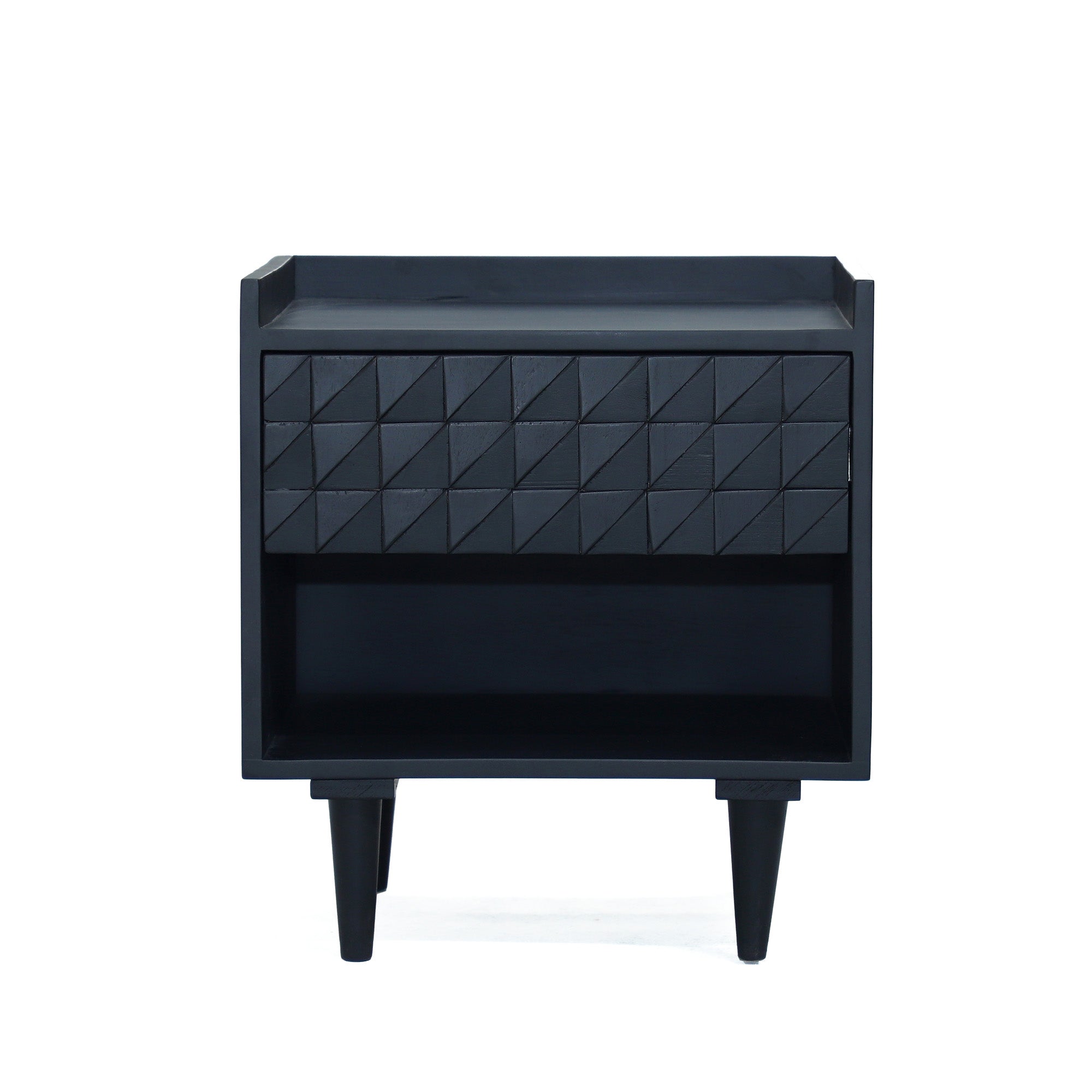 Elise - Table de Chevet - Bois Massif Noir