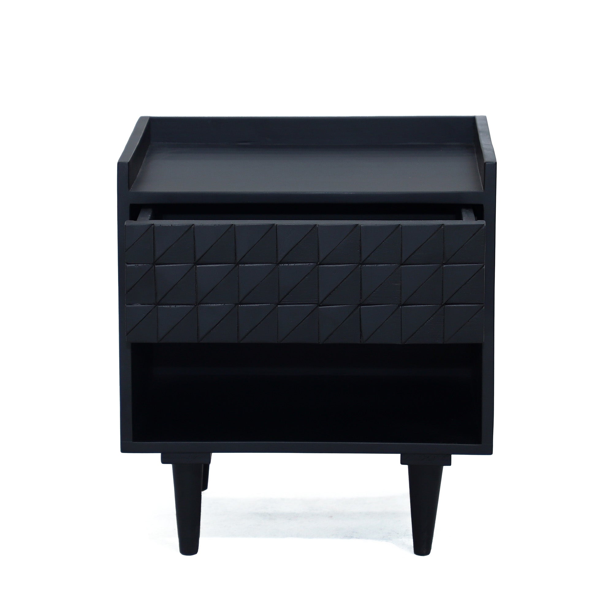 Elise - Table de Chevet - Bois Massif Noir