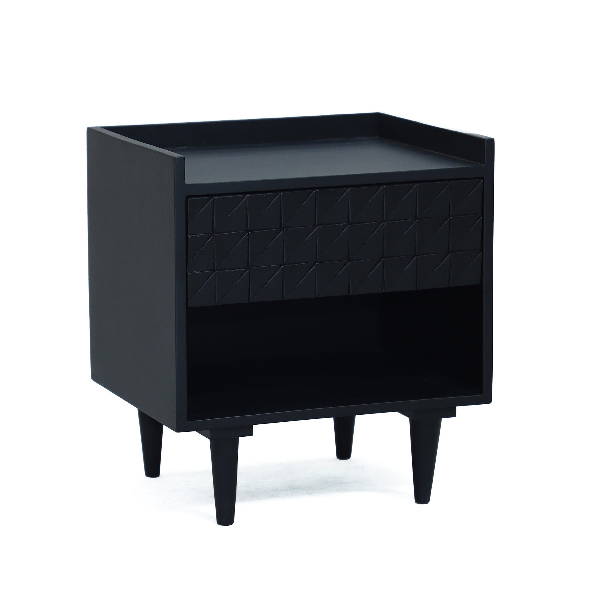 Elise - Table de Chevet - Bois Massif Noir