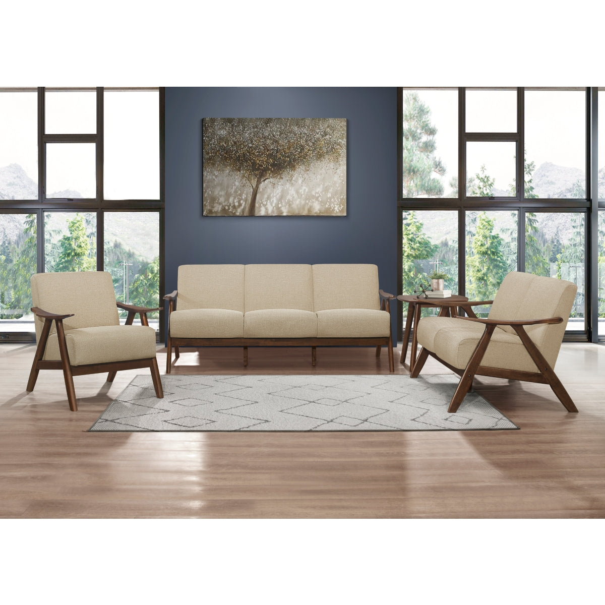 Damala - Loveseat - Light Brown Fabric