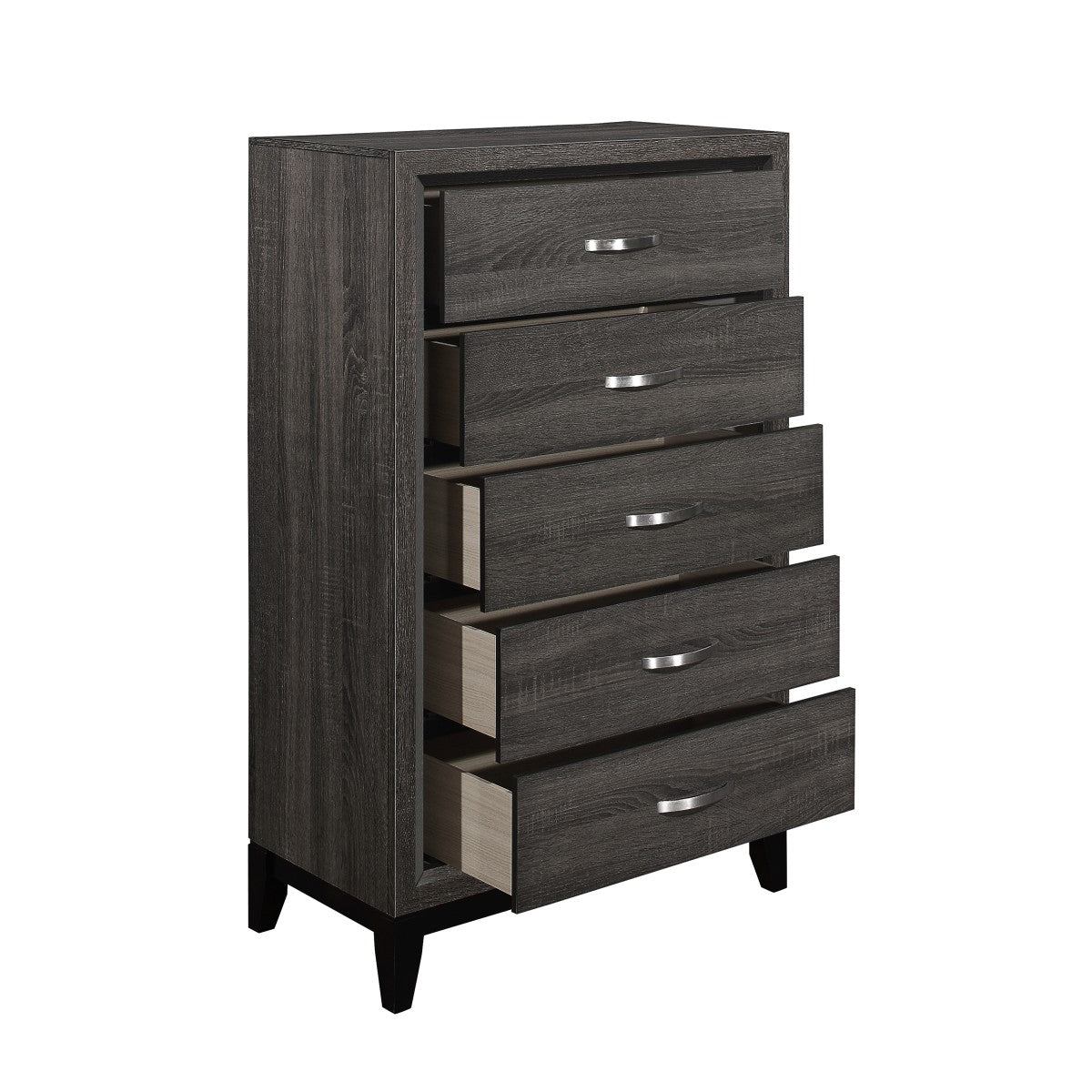 Davi - 5 Drawer Chest - Gray