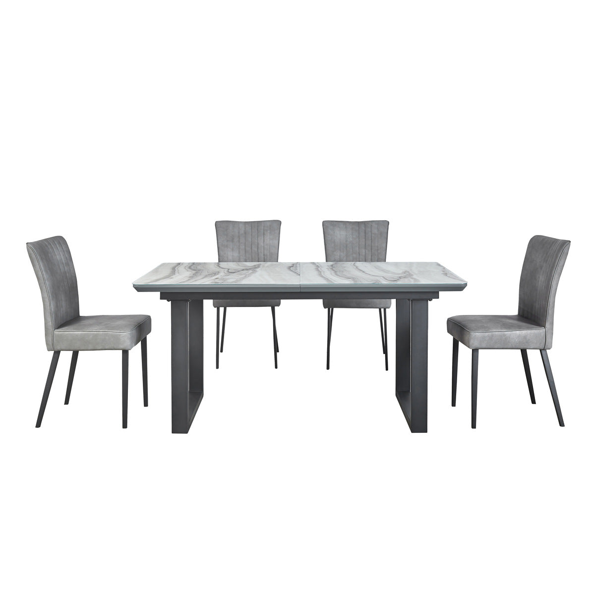 Lilas - Dining Table - Tempered Glass Marble