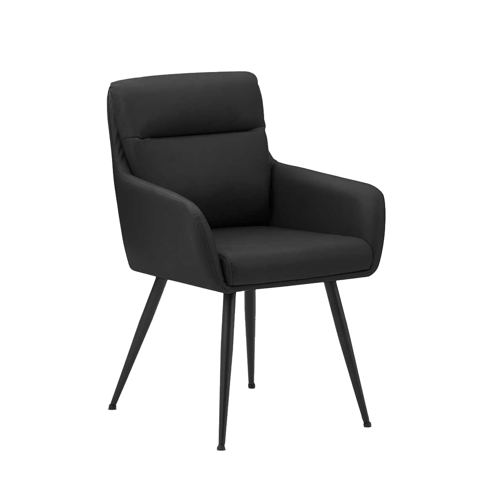 Jerry - Chaise de Salle à Manger - Simili-Cuir Noir