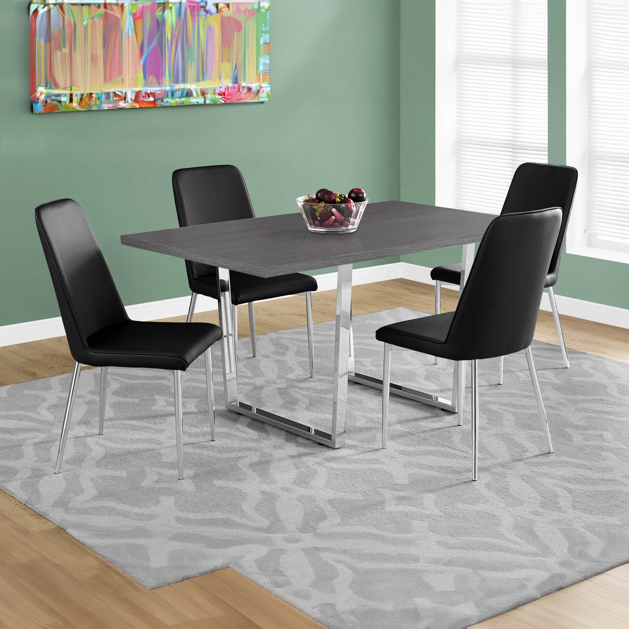 Lysandre/Elyse - Dining Table Set - Grey / Black