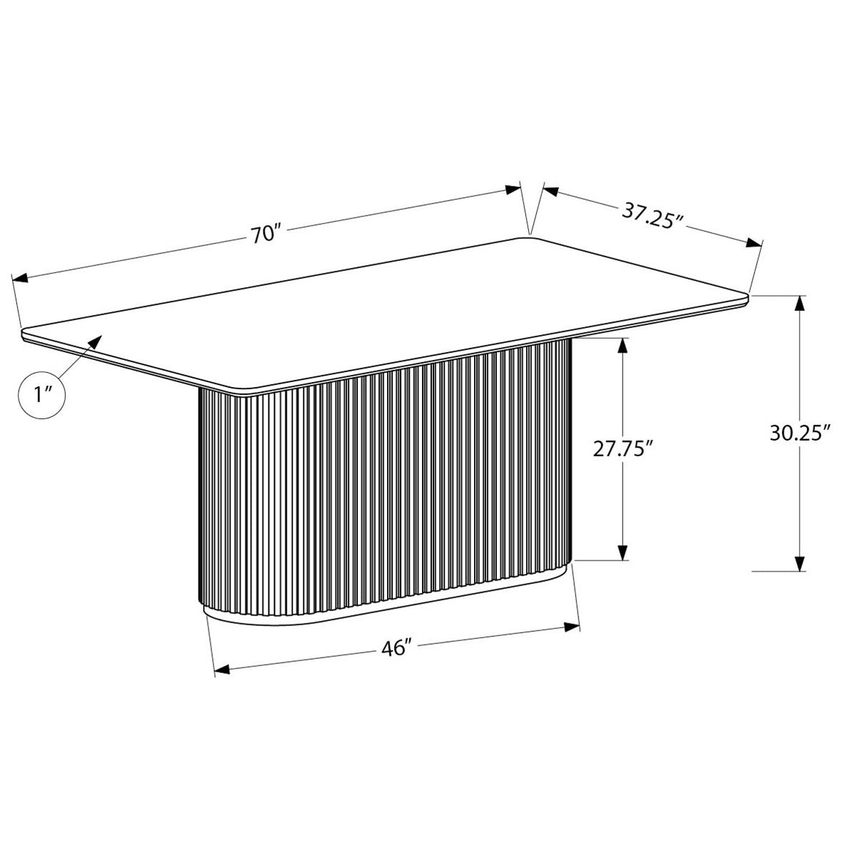 Nolan - Table à Manger - Faux Marbre Blanc