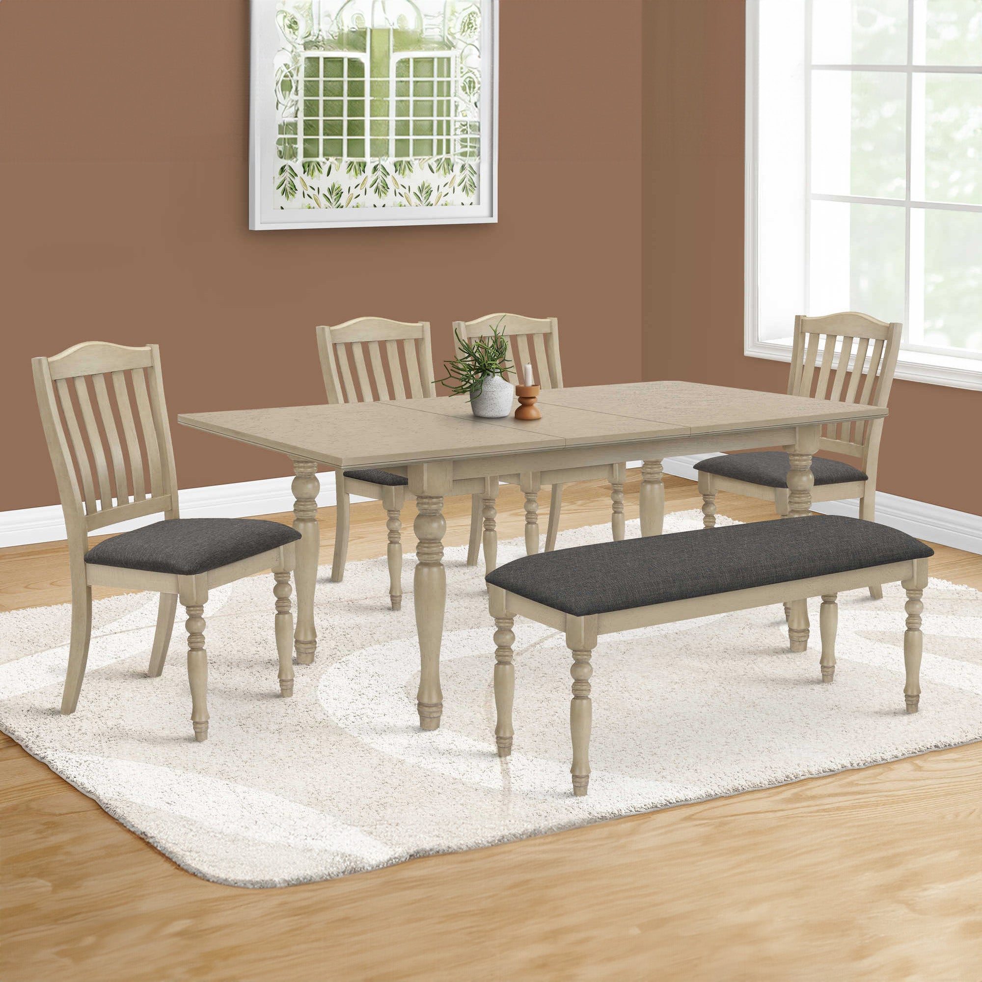Olivier - Dining Table Set - Antique Grey Veneered Wood
