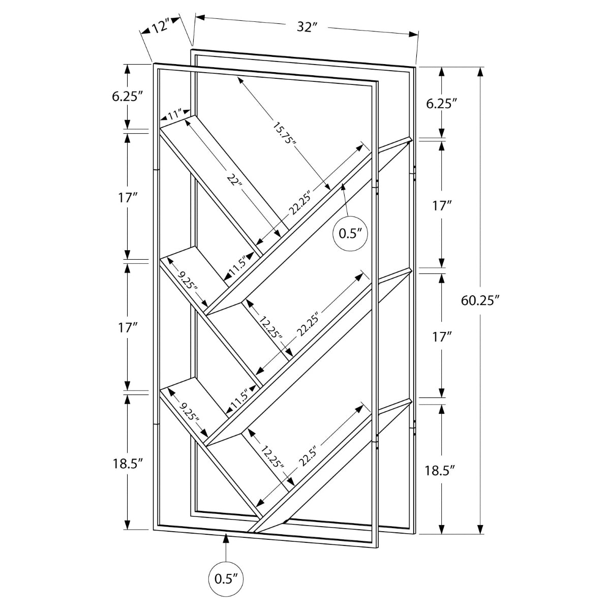 Étagère - 60 Po - Disponible En Plusieurs Couleurs