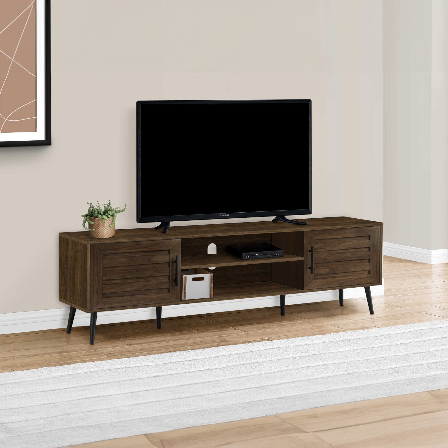 Zane - TV Stand - Brown Faux Wood - 72 in.
