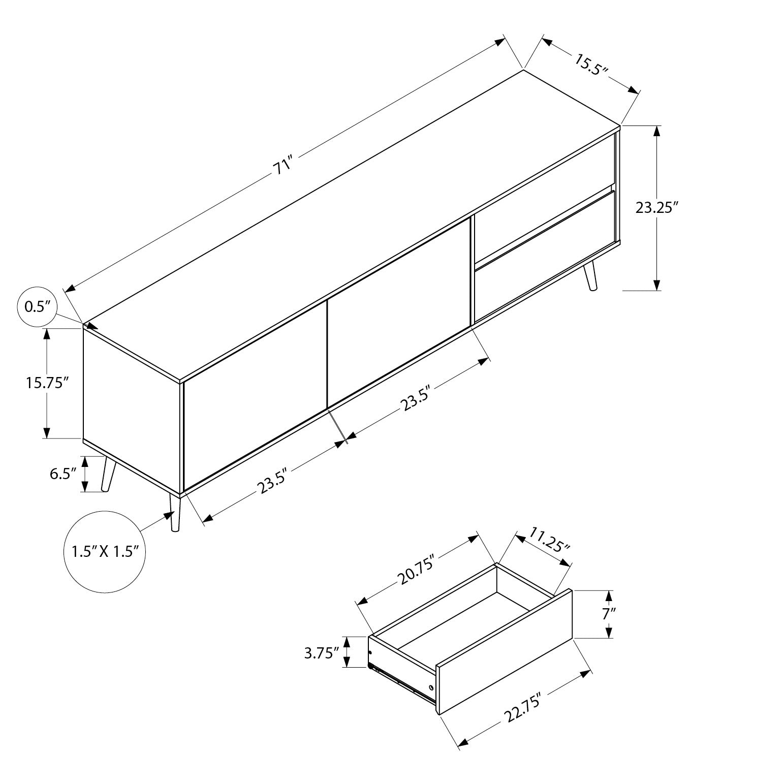 Anabelle - TV Stand - Walnut - 72 in