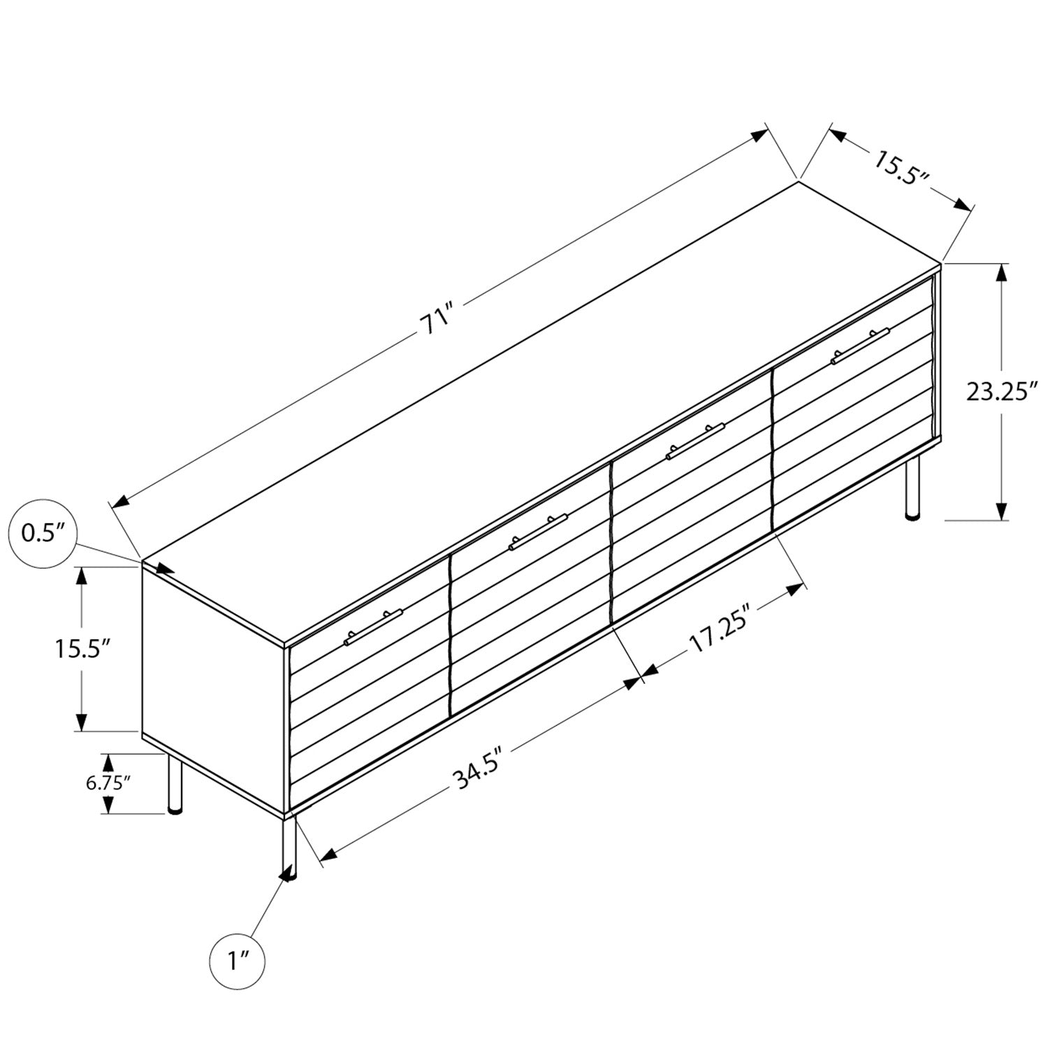 Owen - TV Stand - Dark Brown Faux Wood - 72 in