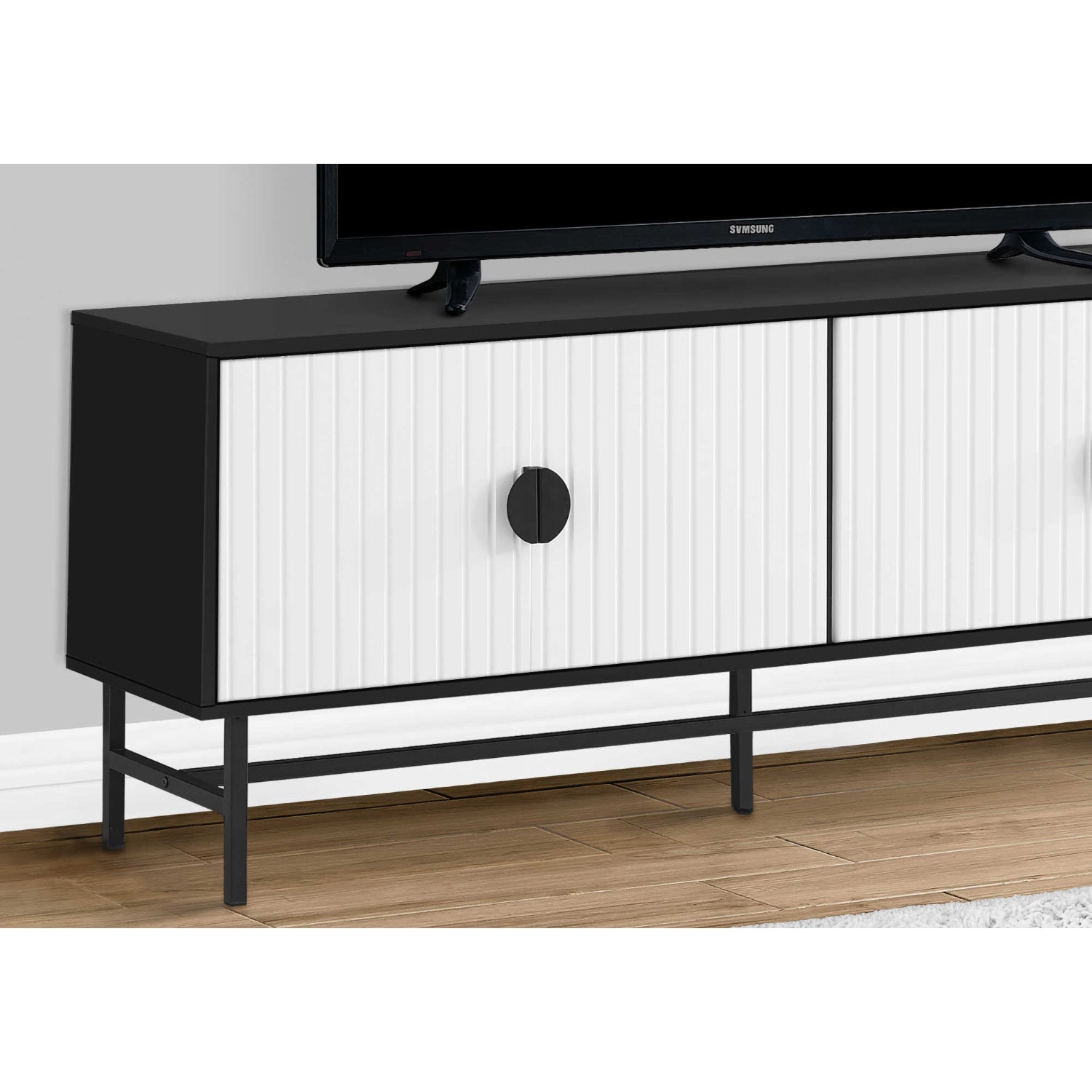 Evora - TV Stand - Black and White - 60 in