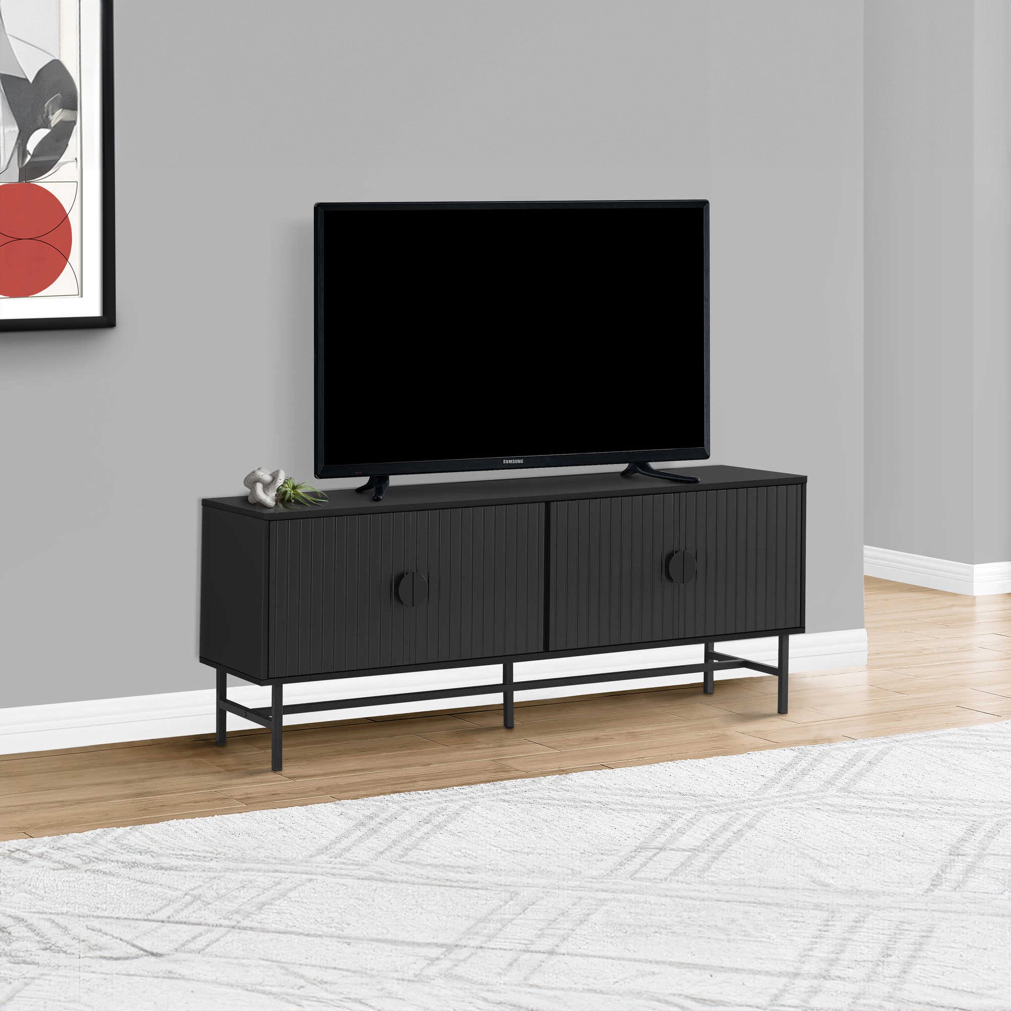 Evora - TV Stand - Black - 60 in