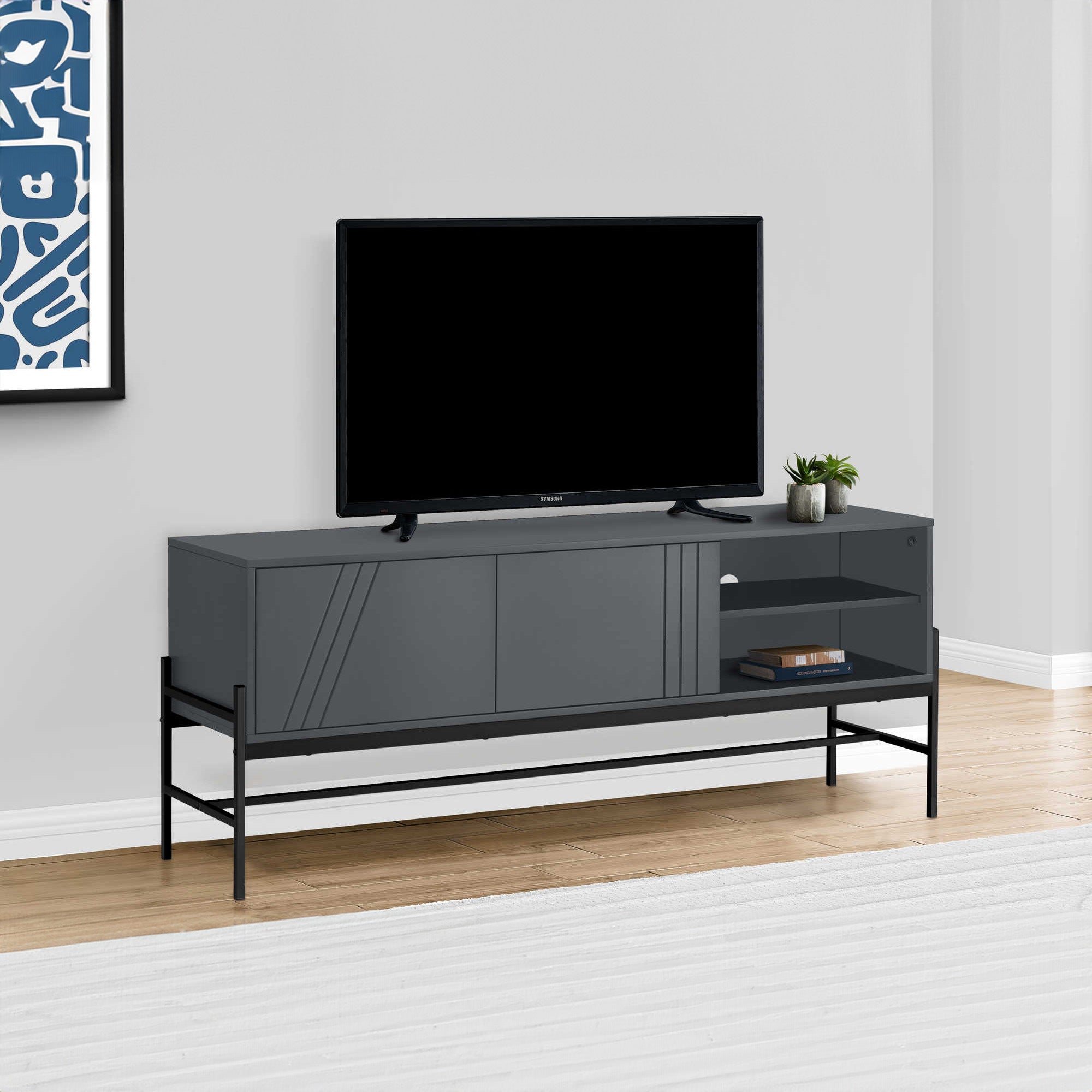 Vigo - TV Stand - Gray - 60 in