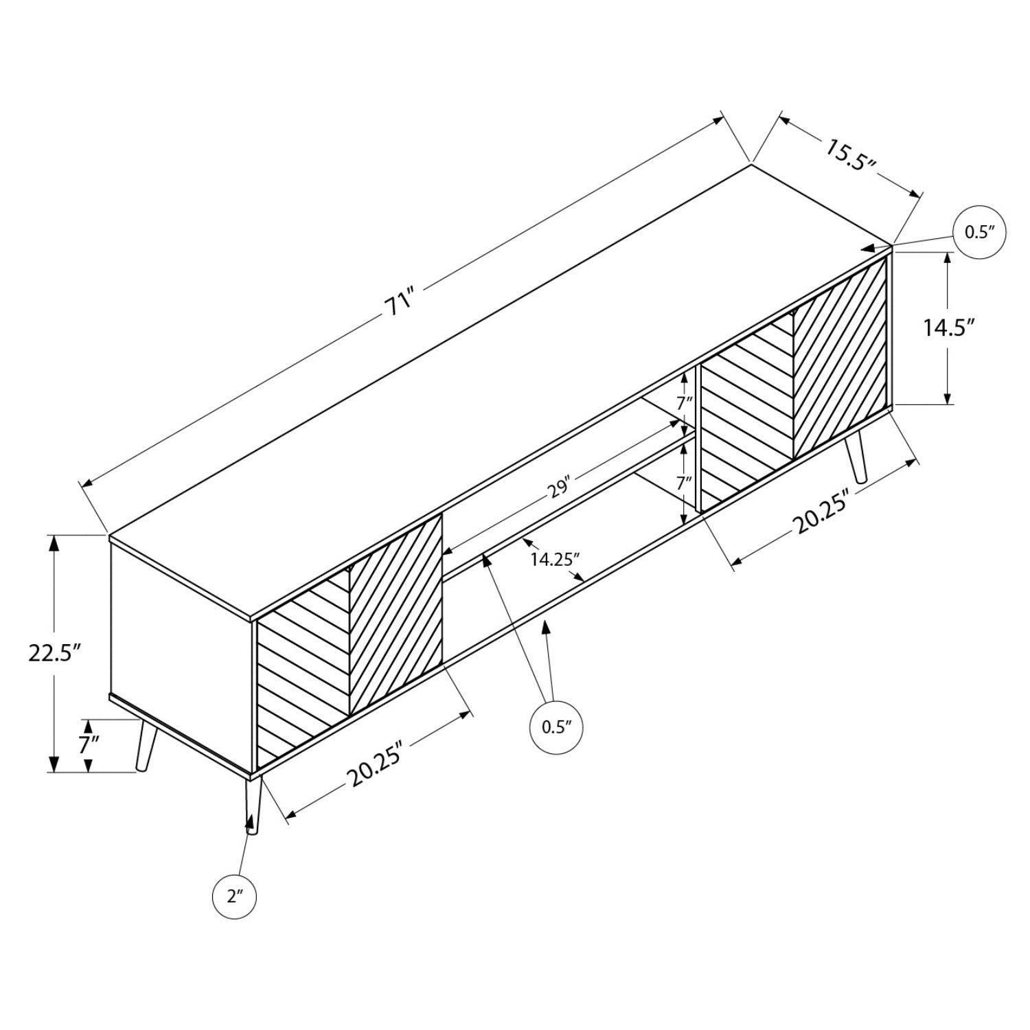 Bennett - TV Stand - Black and Faux Wood - 72 in.