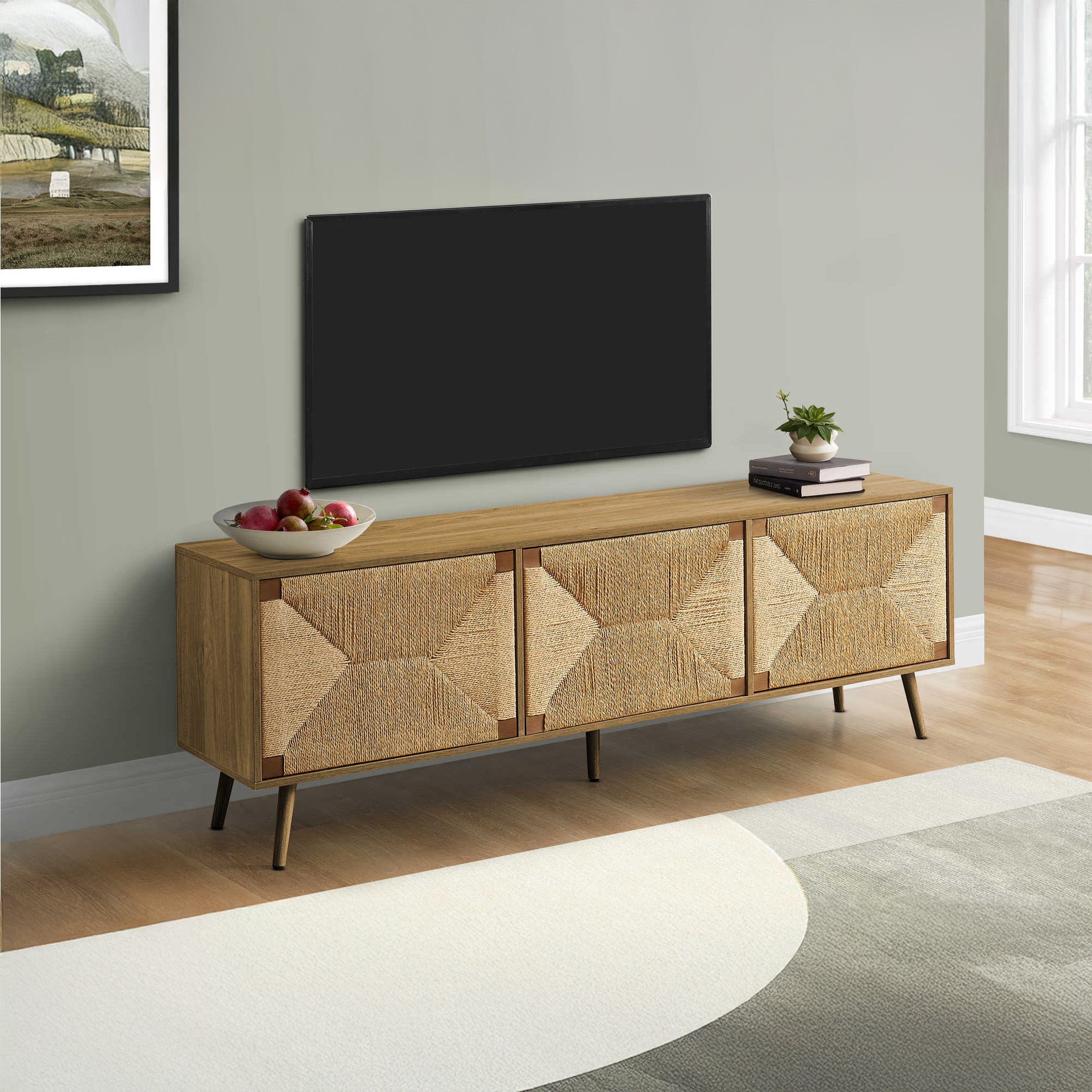 Alexia - TV Stand - Light Walnut - 72 in