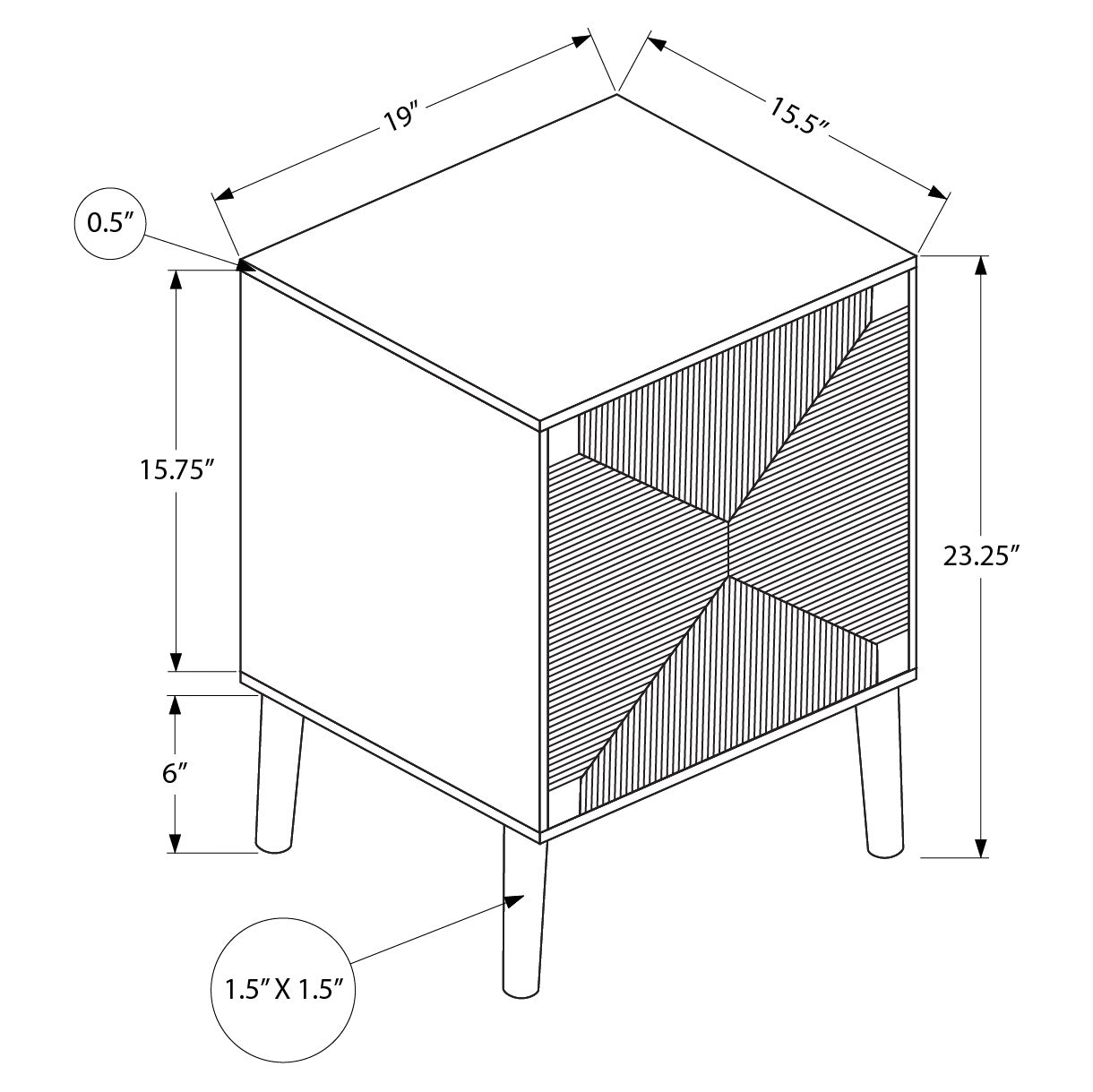 Alexia - Side Table - Light Walnut