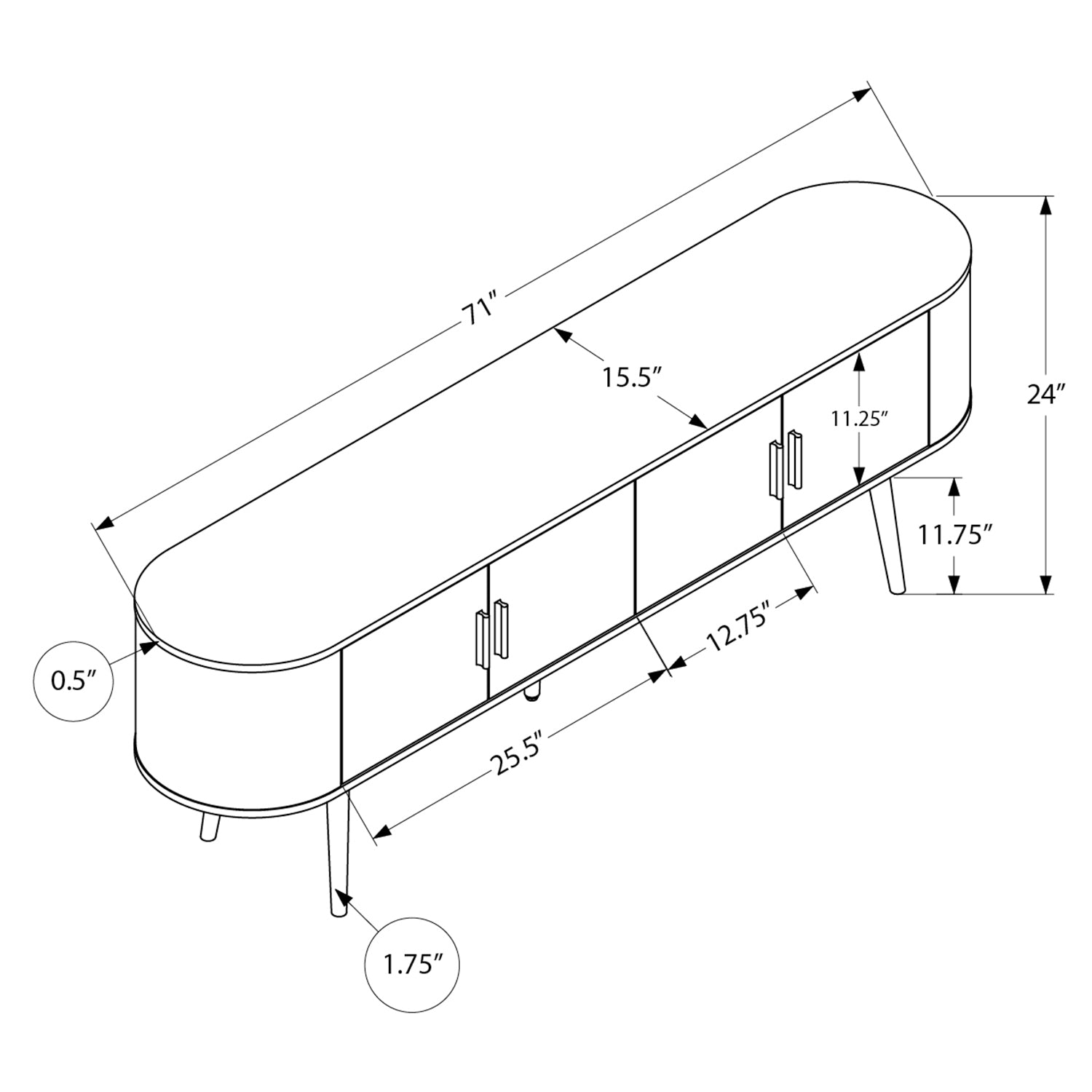 Emily - TV Stand - Brown Wood-Look - 72 in.